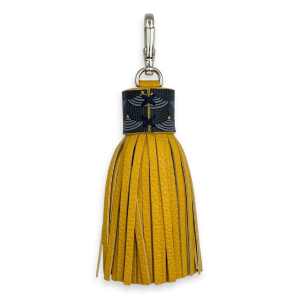 Tassel Yellow Charm in Calfskin, Silver hardware - Image 3