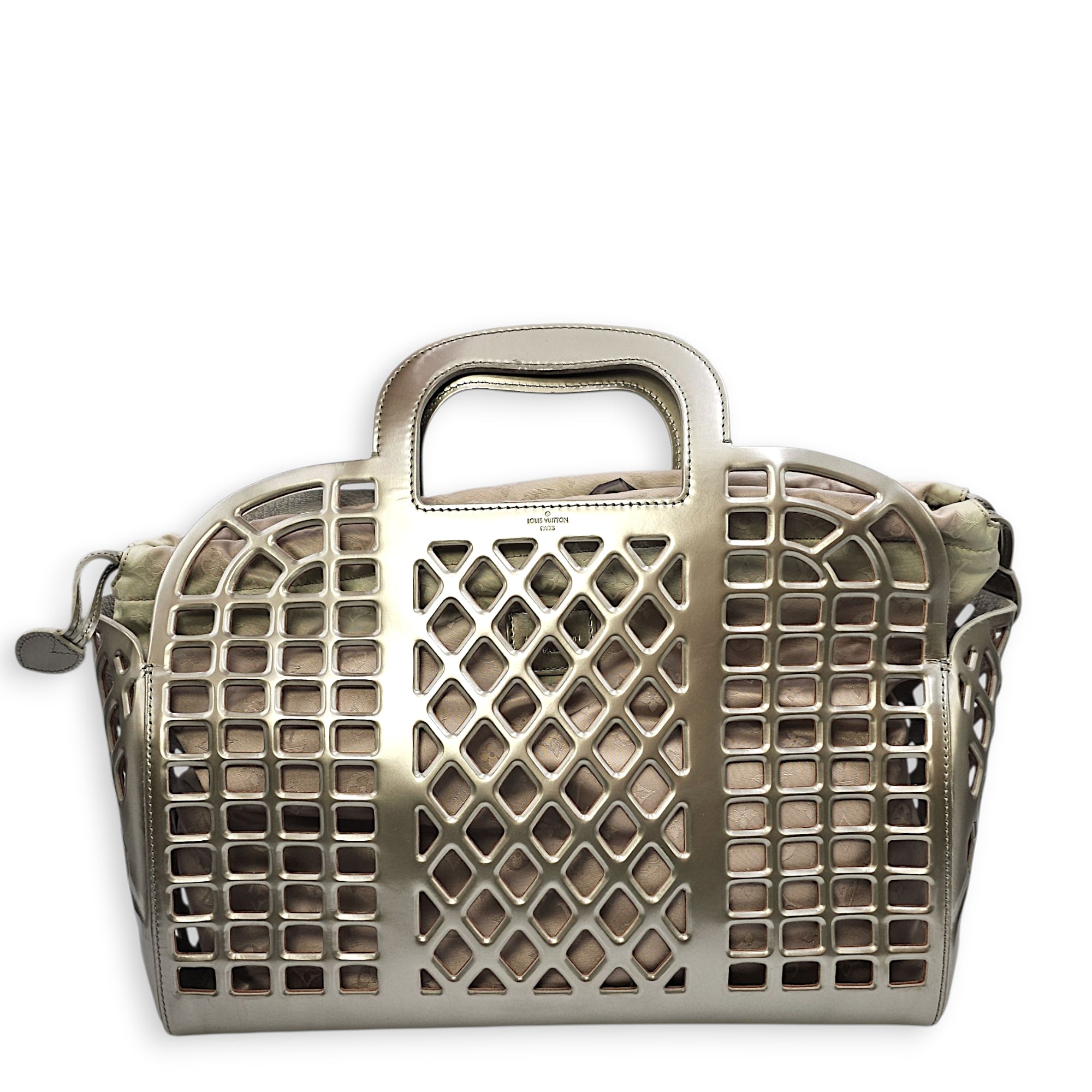 Jelly Shopping Bag MM Grey Top Handle Bag in Metallic Calf