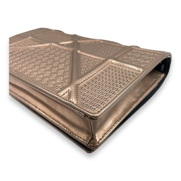 Cannage Micro Gold Wallet on Chain in Metallic Patent Leather, Silver hardware - Image 10