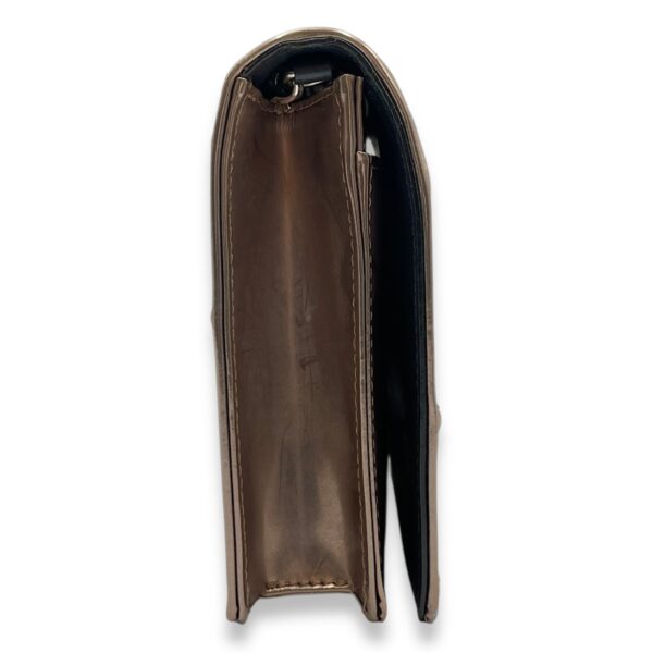 Cannage Micro Gold Wallet on Chain in Metallic Patent Leather, Silver hardware - Image 4