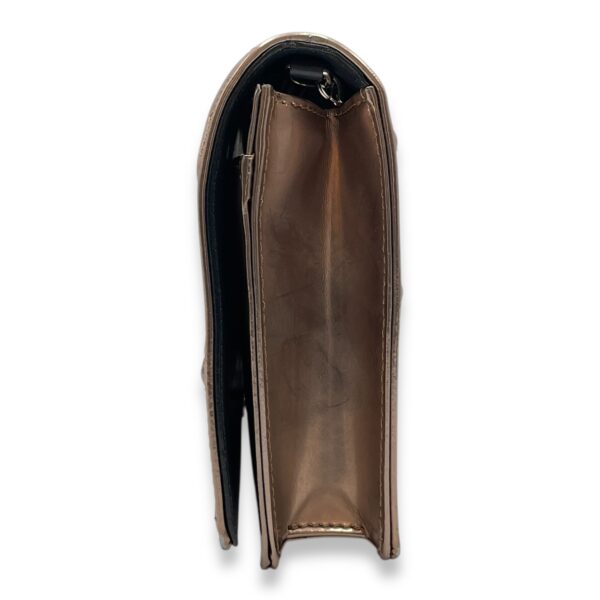 Cannage Micro Gold Wallet on Chain in Metallic Patent Leather, Silver hardware - Image 5