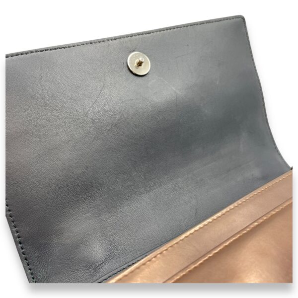 Cannage Micro Gold Wallet on Chain in Metallic Patent Leather, Silver hardware - Image 11