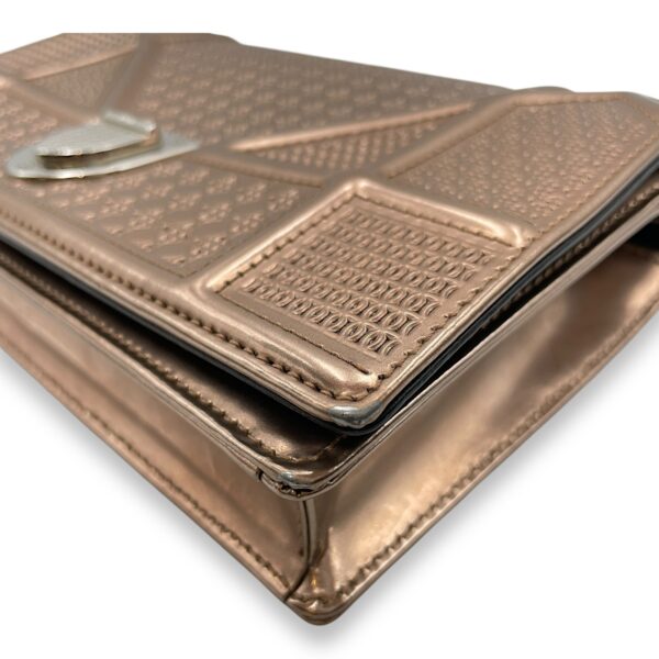 Cannage Micro Gold Wallet on Chain in Metallic Patent Leather, Silver hardware - Image 8
