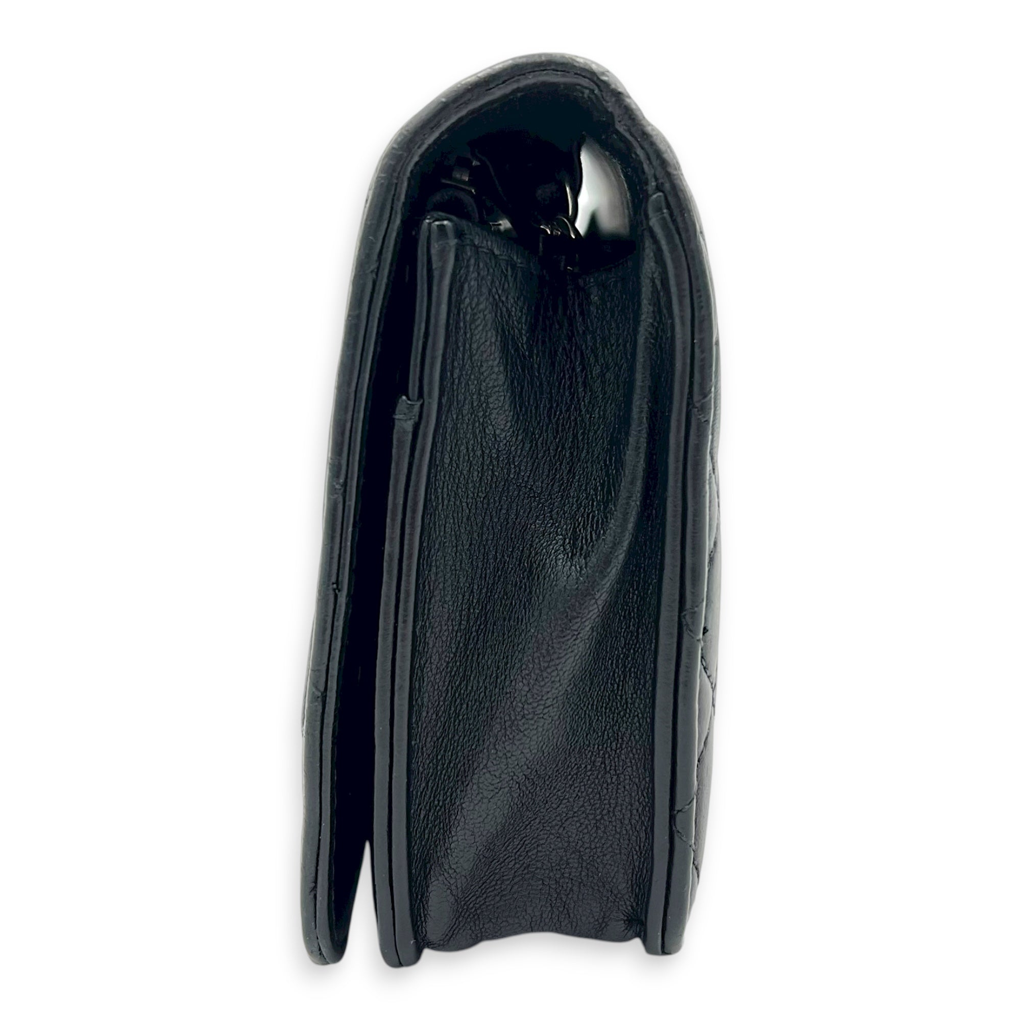 Vintage CC Wallet On Chain Black in Lambskin, Silver hardware - Image 5