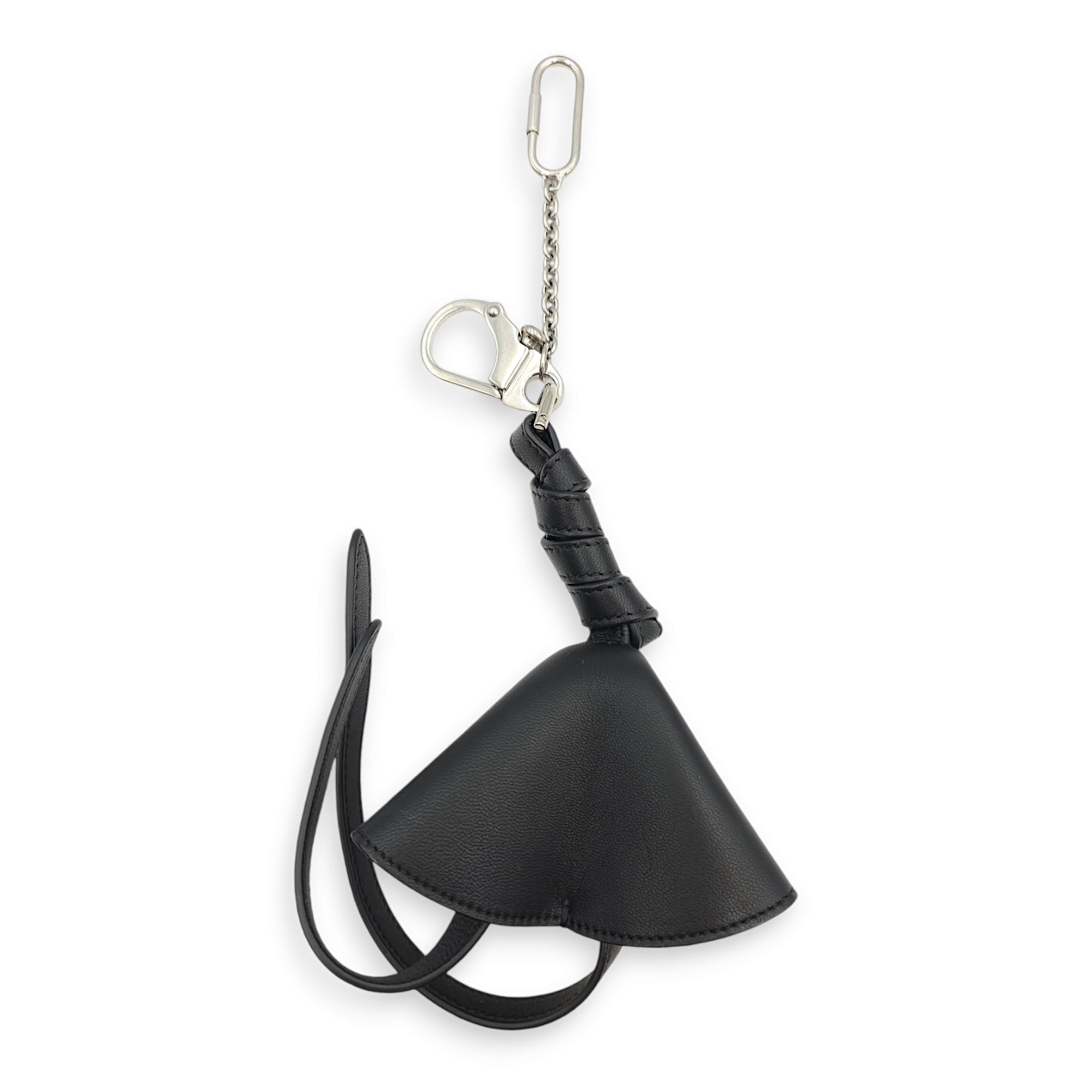 Grigri Doll Key Ring Black Charm in Lambskin, Palladium hardware - Image 3