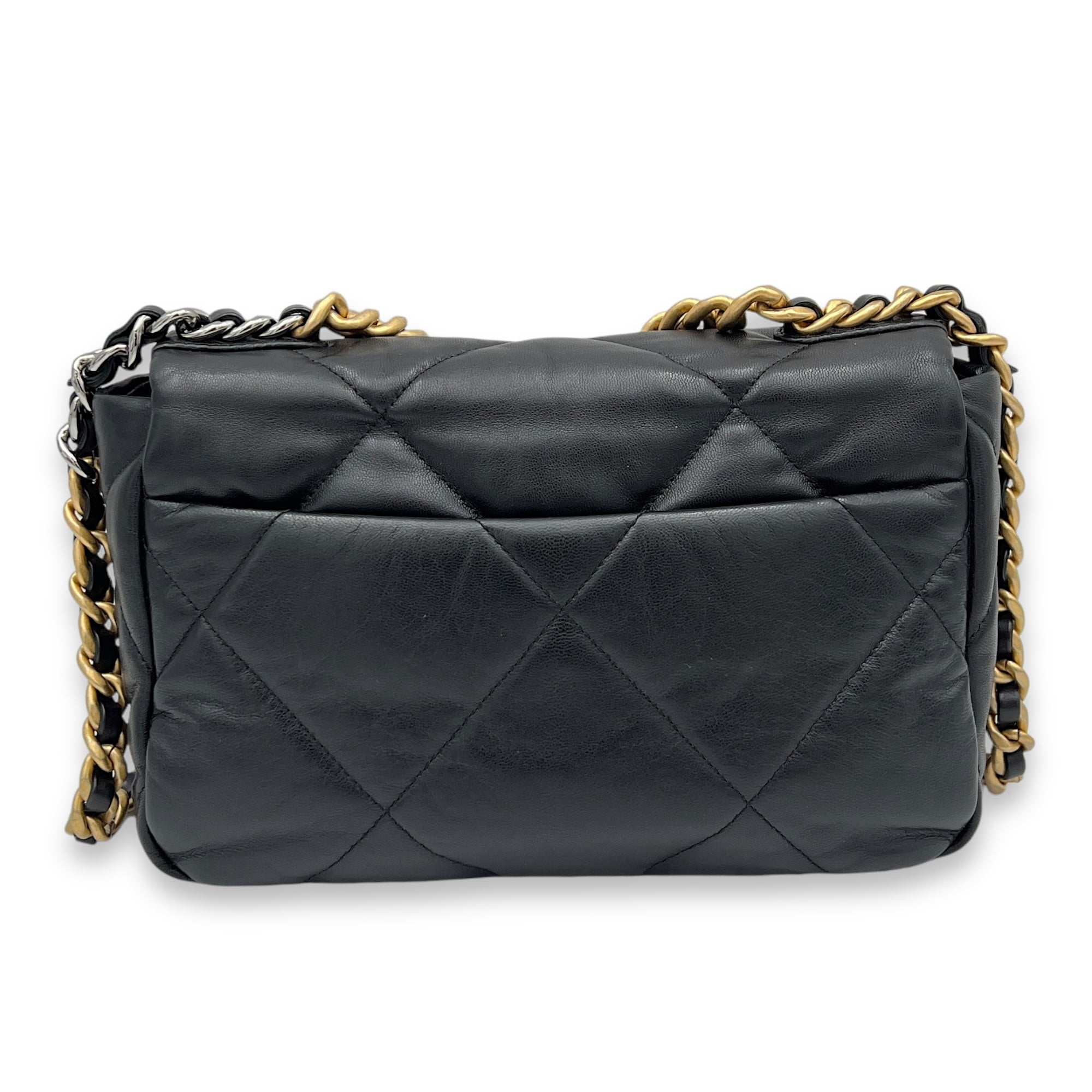 C19 Small Black Shoulder Bag in Lambskin, Mixed hardware - Image 3