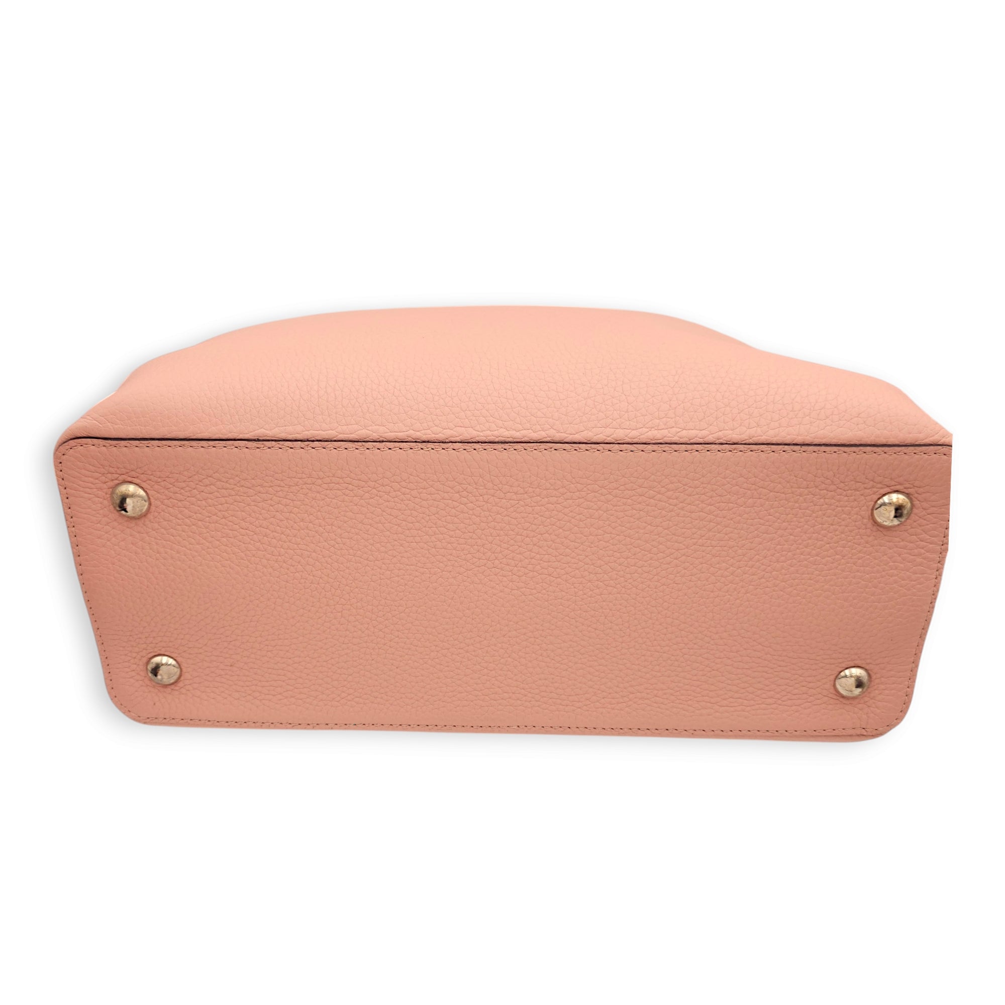 Capucines MM Magnolia / Beige/ Brown Python Handle Top Handle Bag in Taurillon Leather, Palladium hardware - Image 6