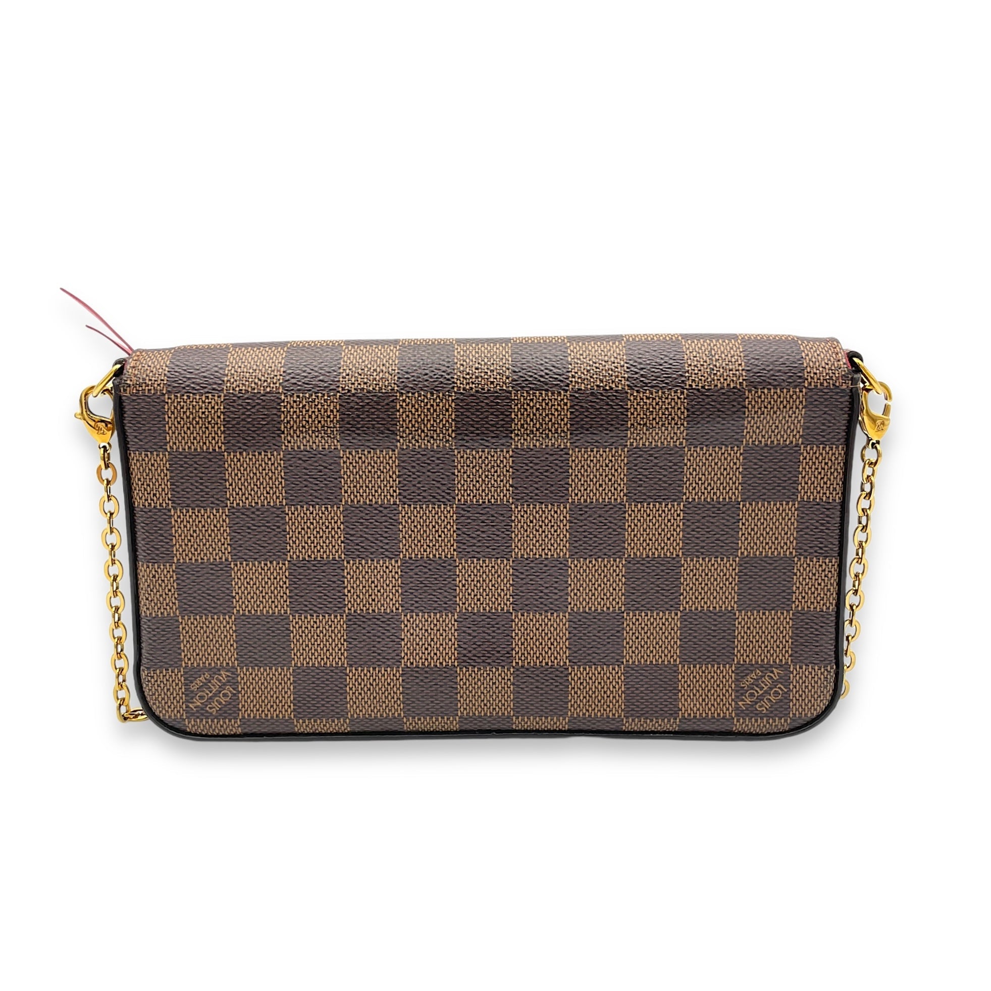 Felicie Wallet On Chain Brown in Coated Canvas, Gold hardware - Image 3
