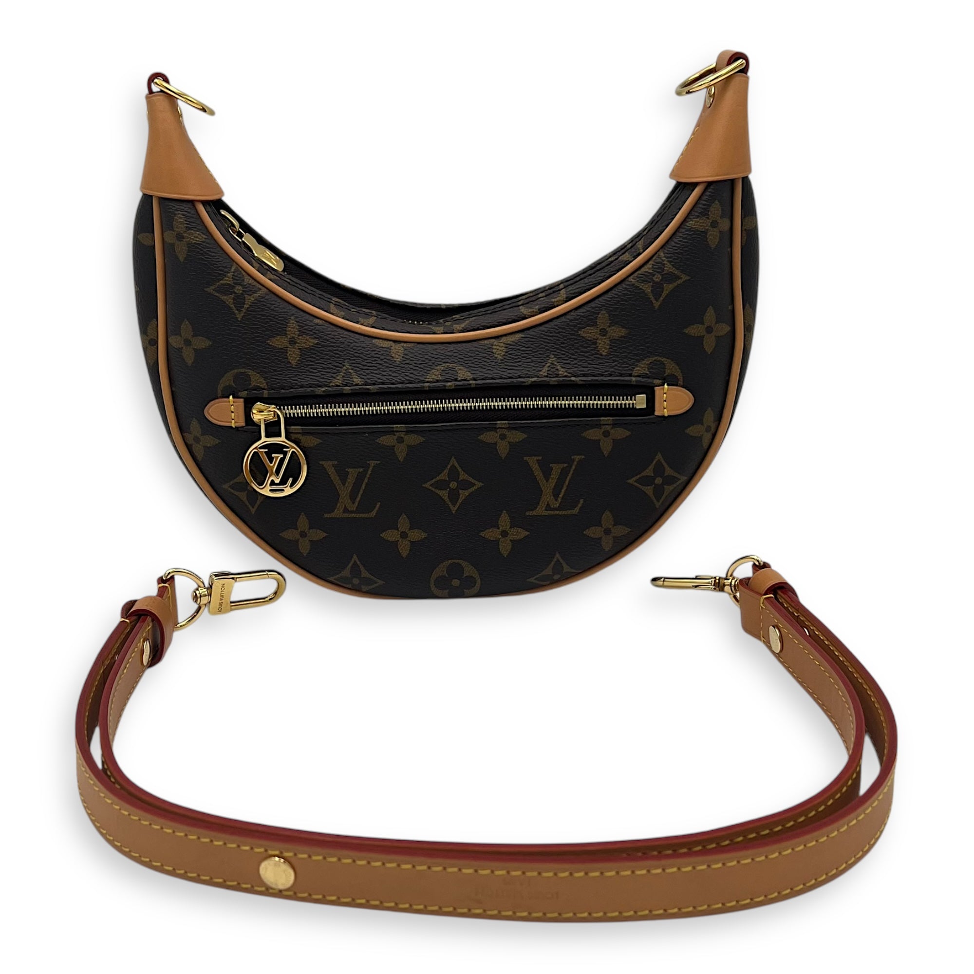 Loop Shoulder Bag Brown in Monogram Coated Canvas, Gold hardware - Image 15