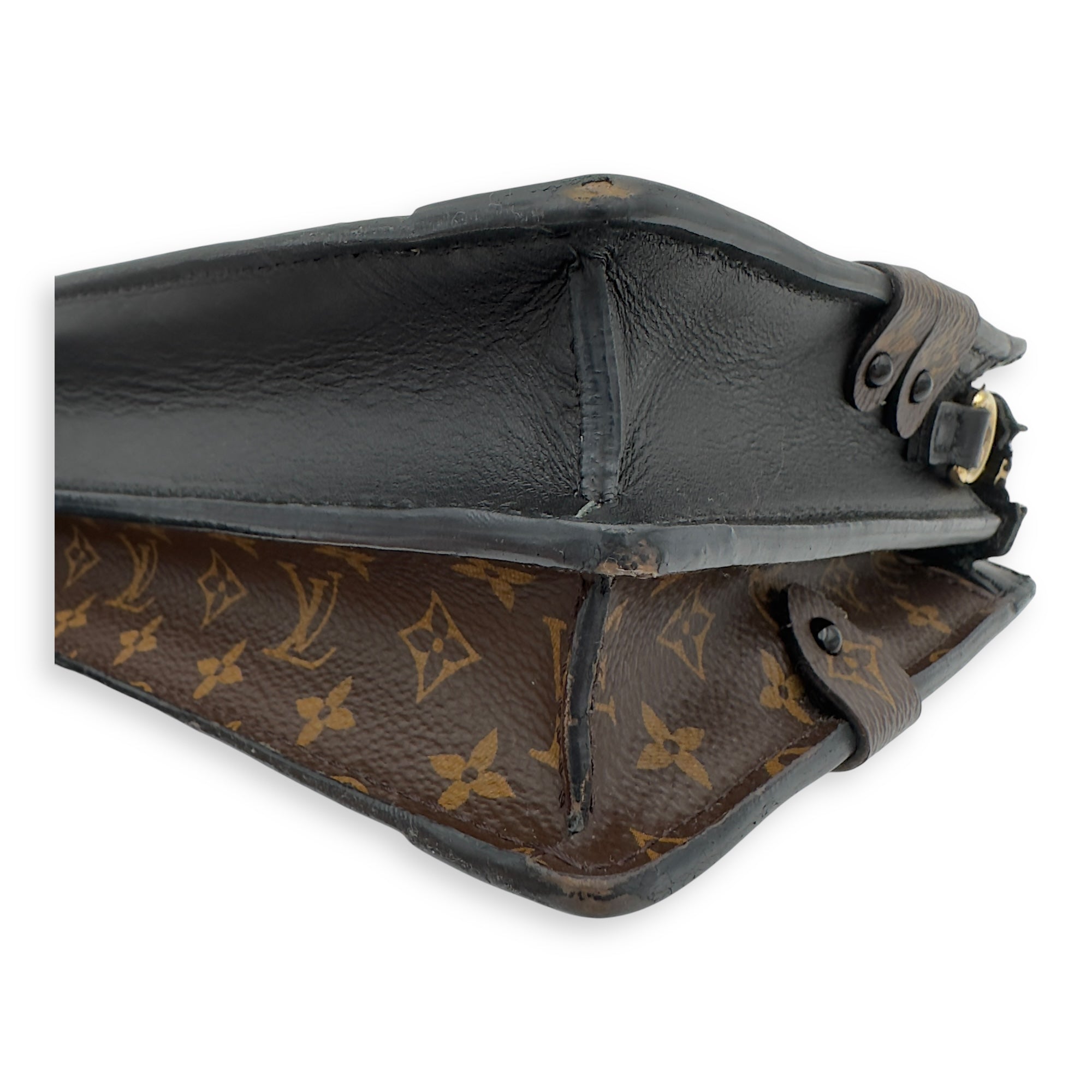 Trunk Clutch 2 Way Brown Crossbody Bag in Coated Canvas, Gold hardware - Image 21