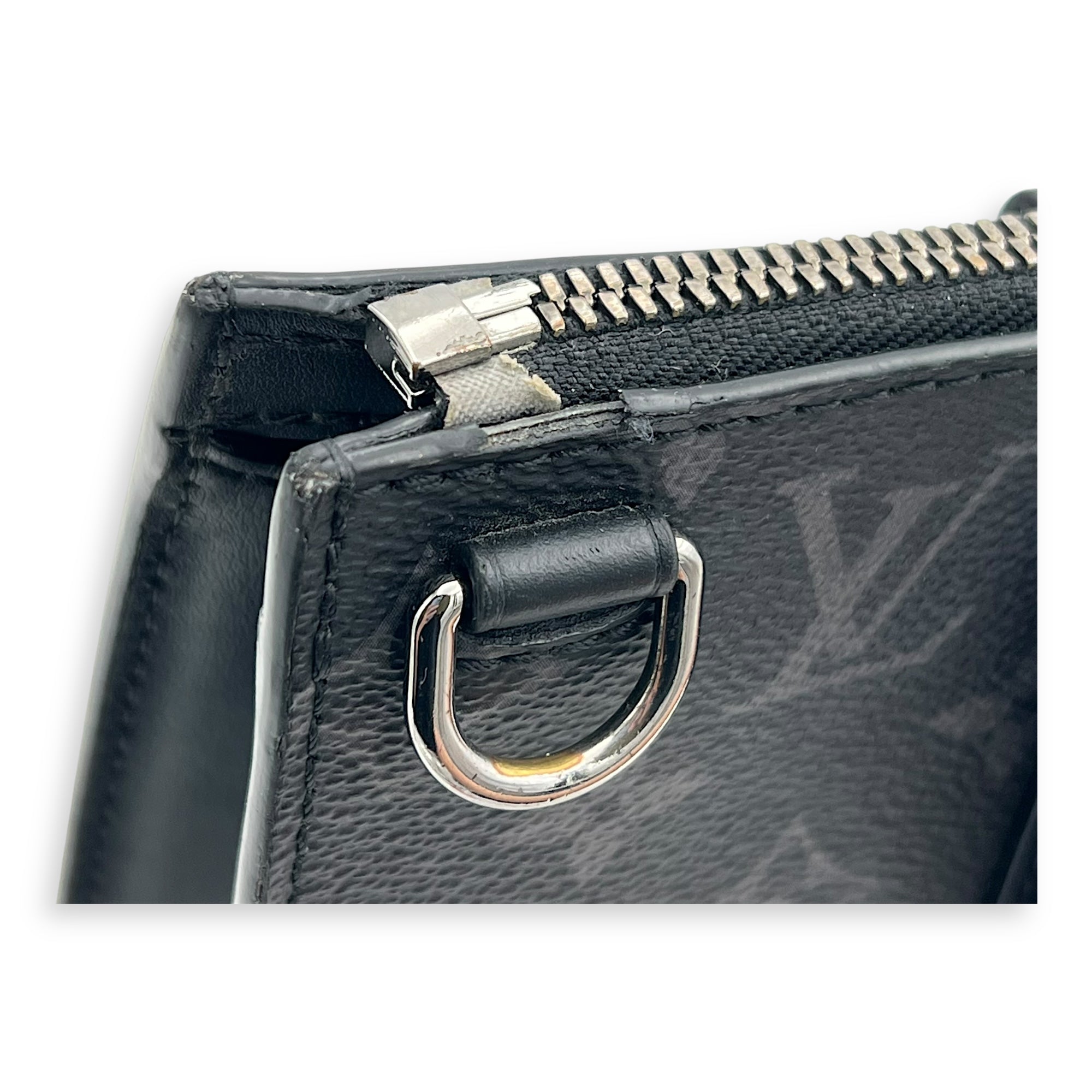 Sac Plat Eclipse Top Handle Bag in Coated Canvas, Silver hardware - Image 14