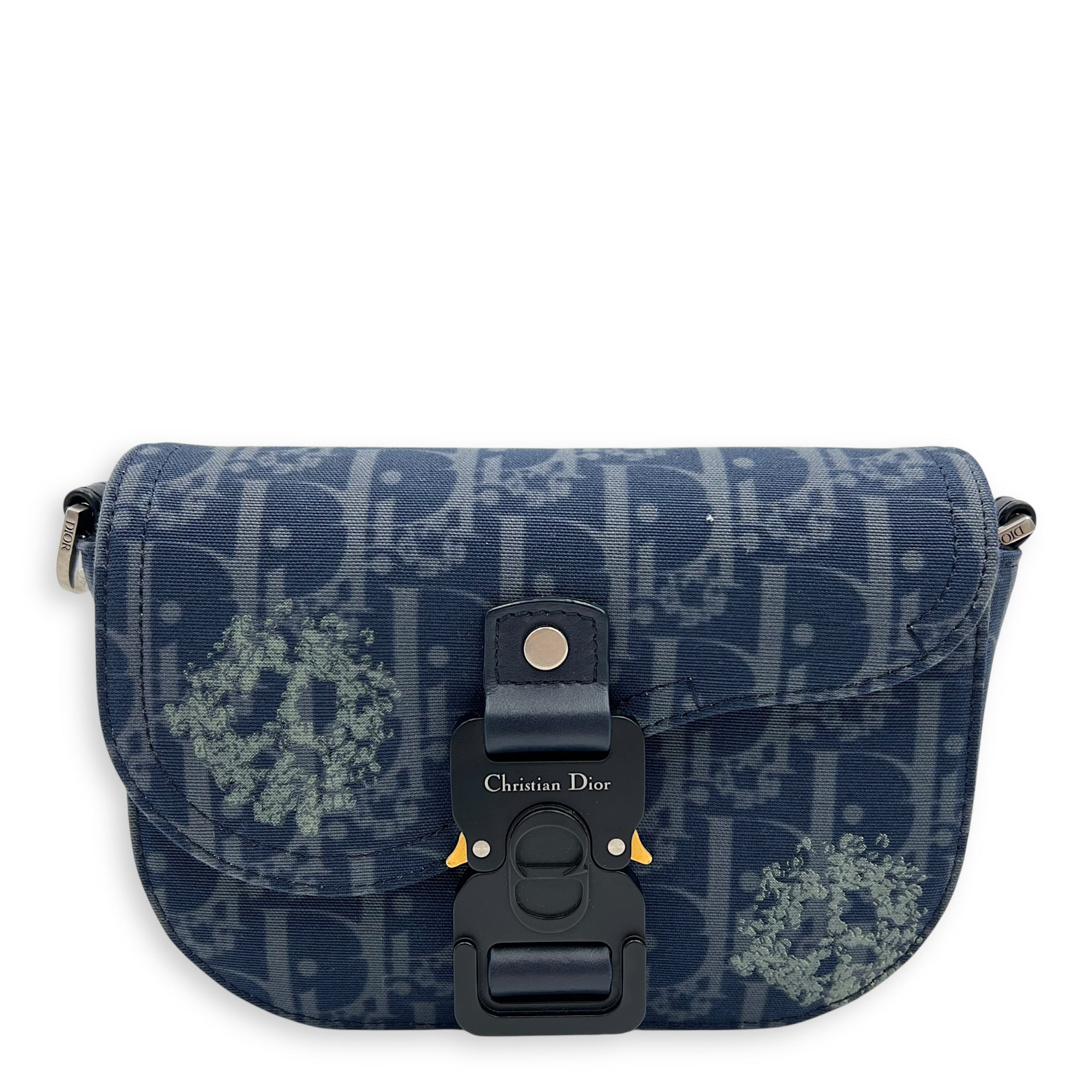 Dior Tears Saddle Blue Crossbody Bag in Denim, Lacquered Metal hardware