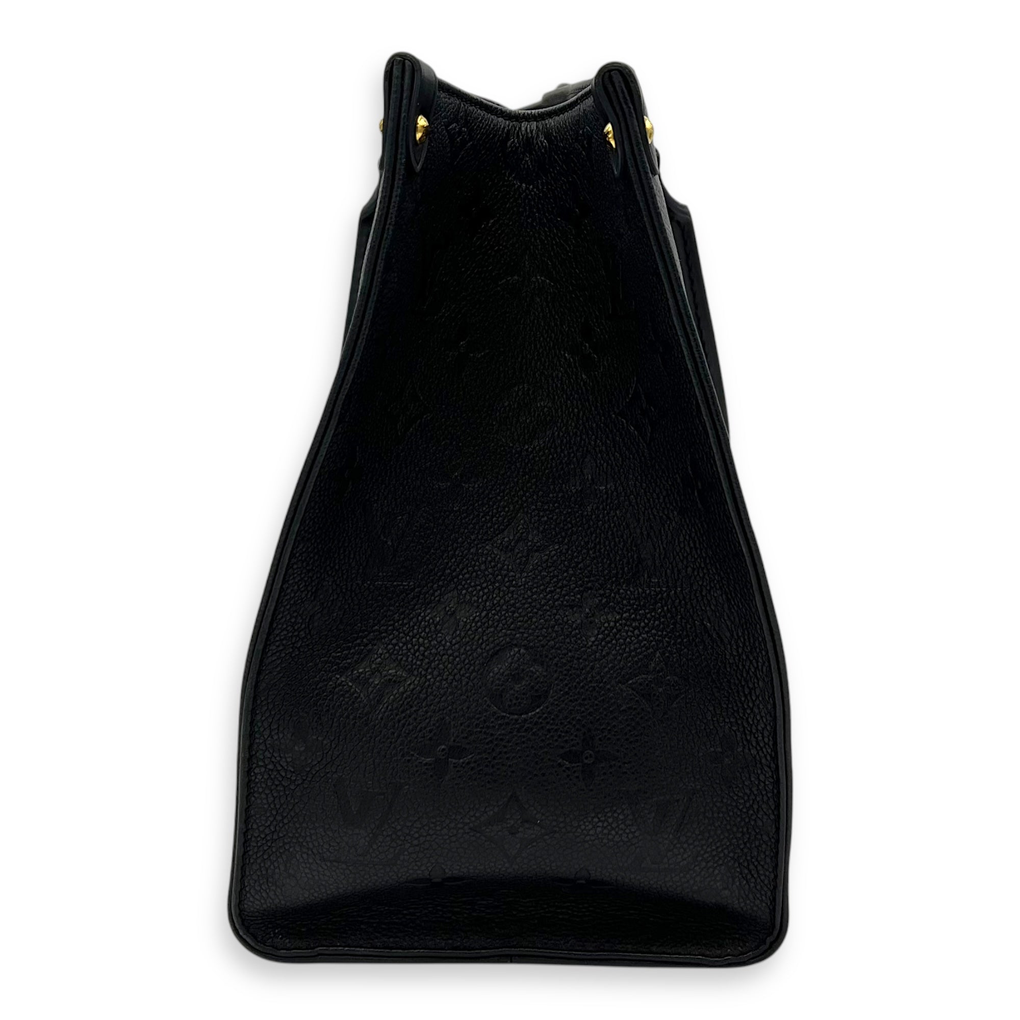 OnTheGo MM Black Top Handle Bag in Empreinte Leather, Gold hardware - Image 4