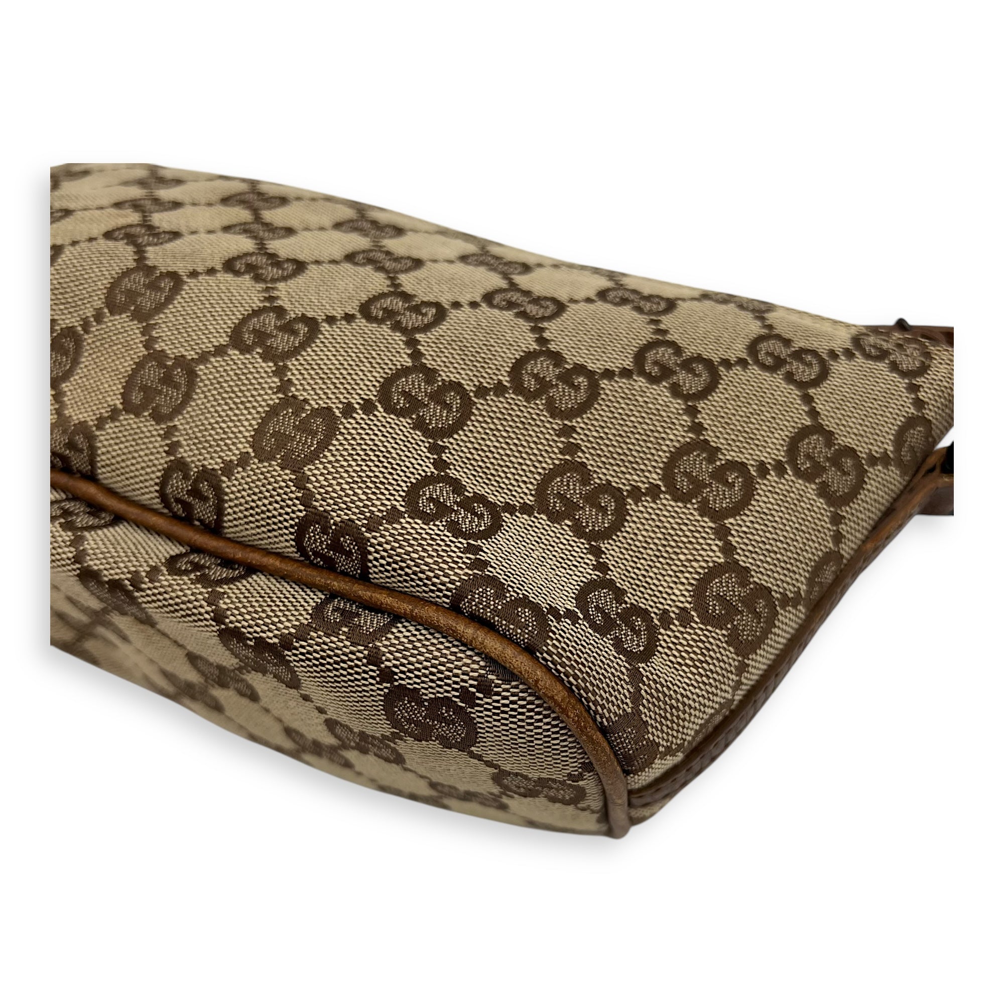 Boat Pochette Top Handle Bag Brown in Canvas, Gold hardware - Image 10