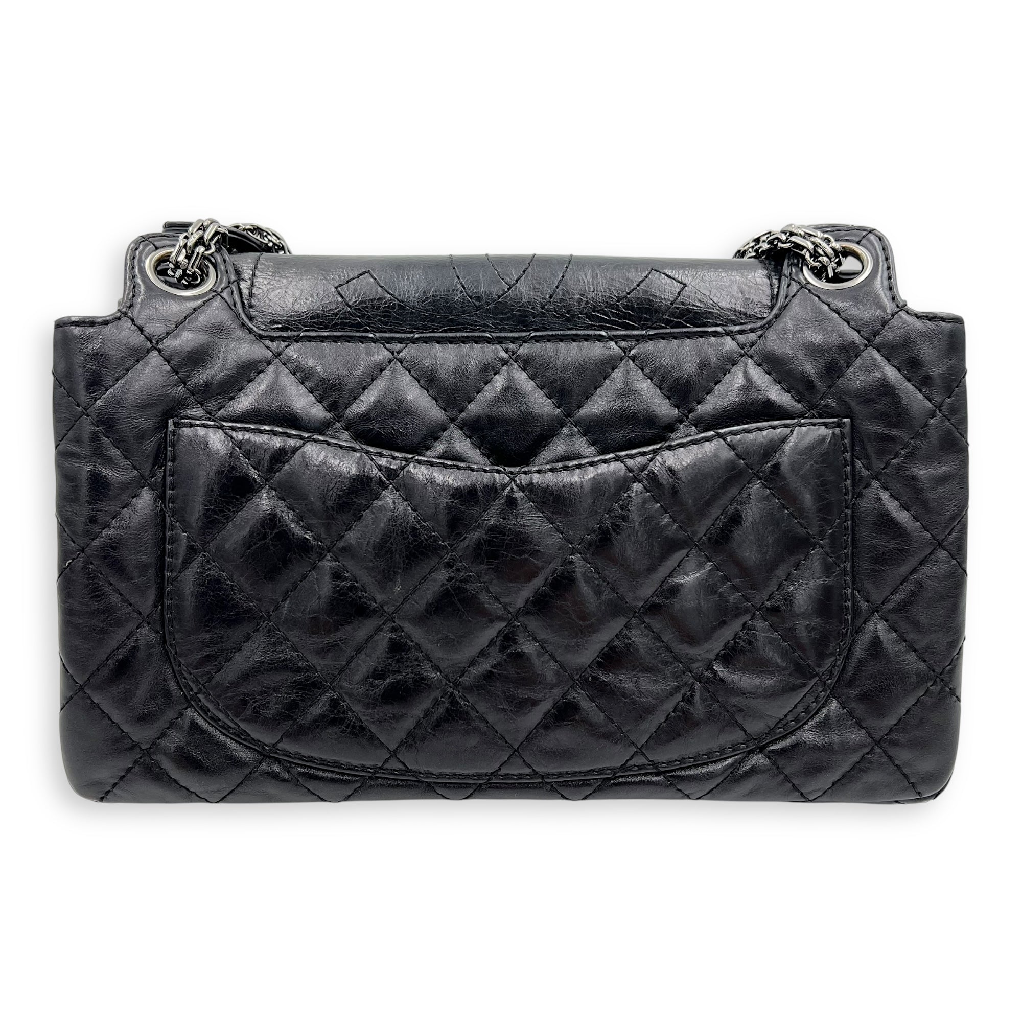 Double Vintage 2.55 Black Shoulder Bag in Calfskin, Ruthenium hardware - Image 3