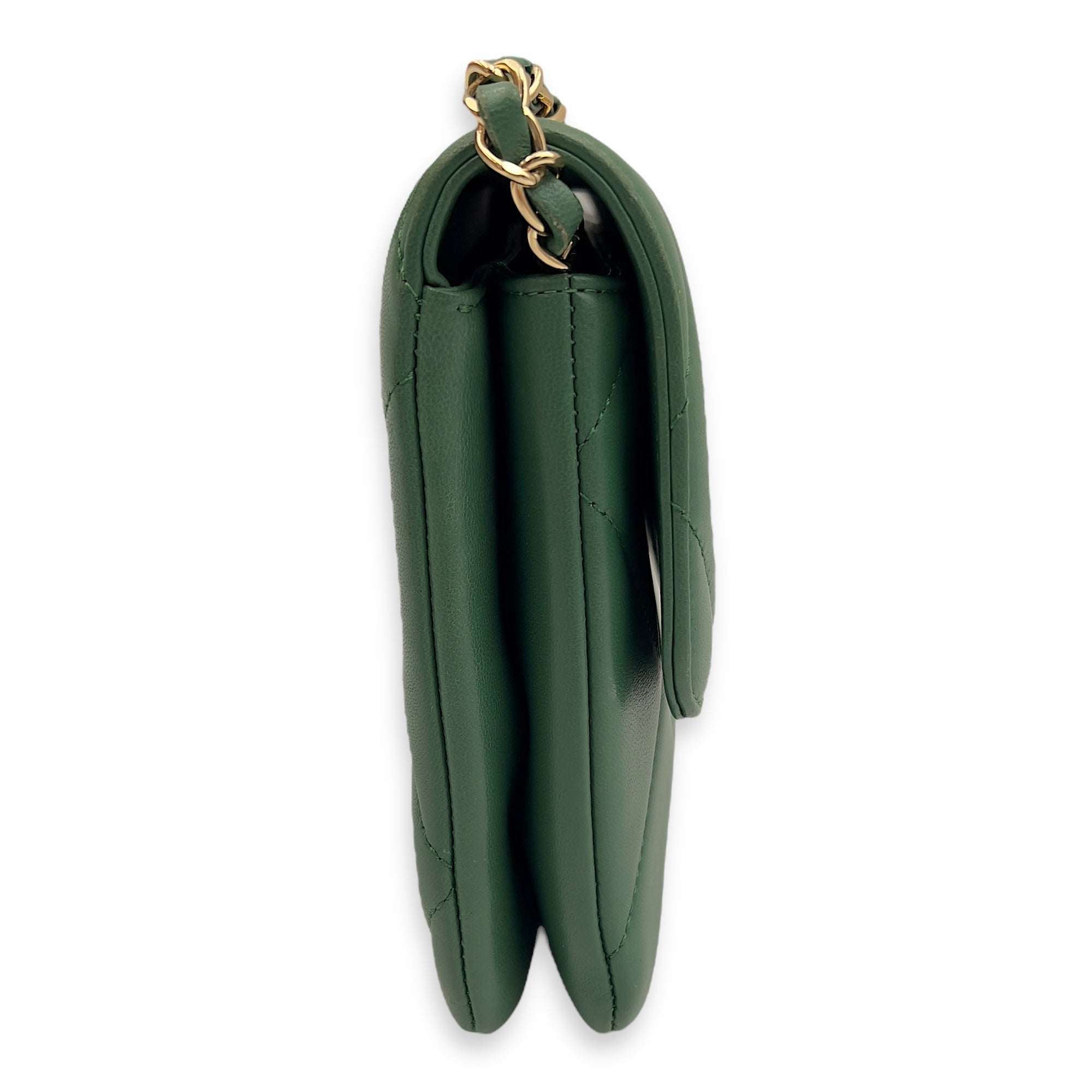 Trendy CC Black Top Handle Bag in Calfskin, Gold hardware - Image 4