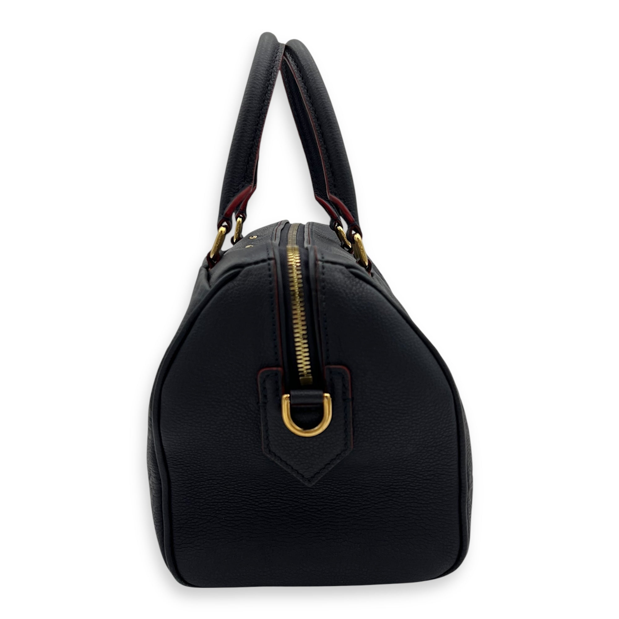 Speedy Bandouliere Top Handle Bag 25 Blue in Empreinte Leather, Gold hardware - Image 5