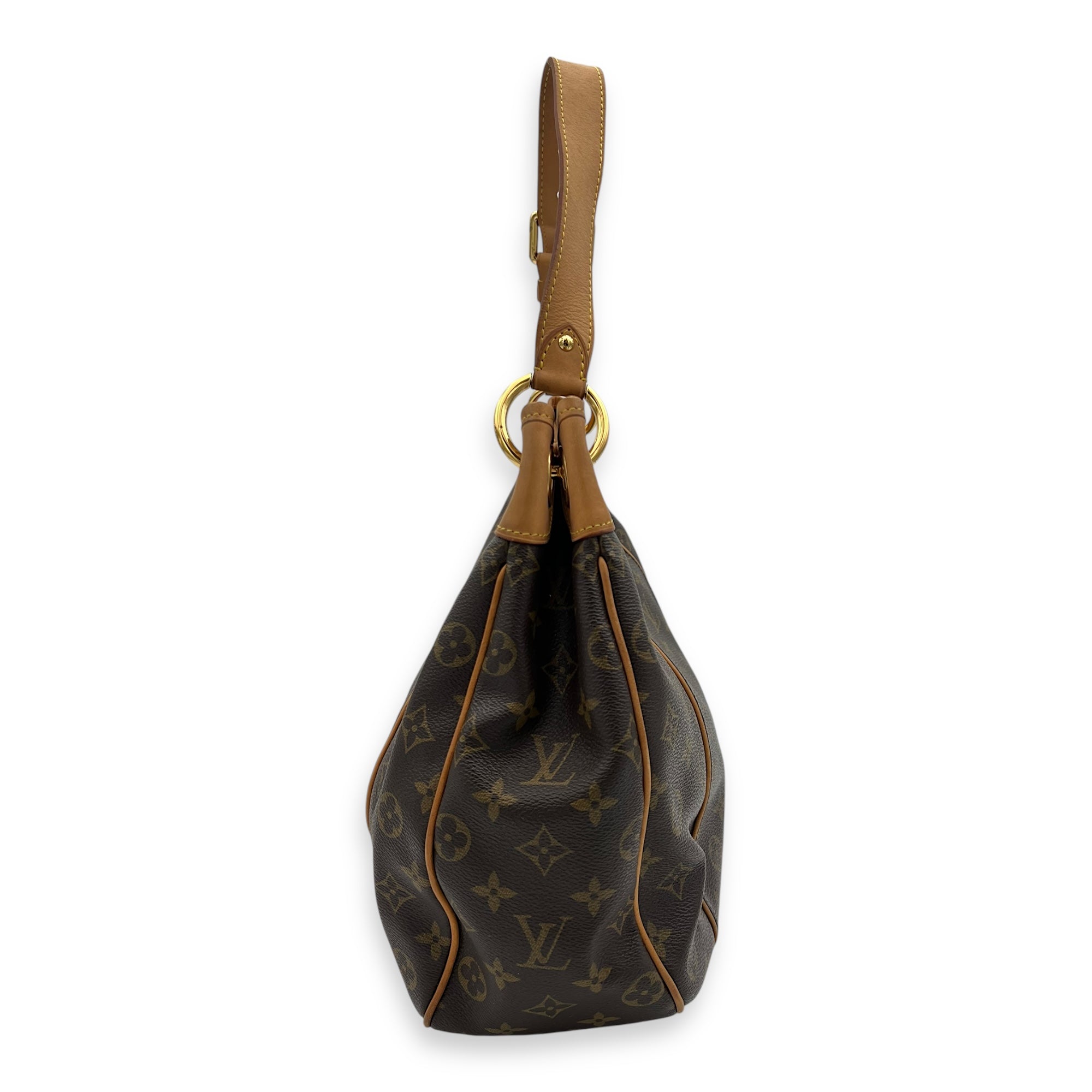 Galleria Shoulder Bag PM Brown in Monogram Coated Canvas, Gold hardware - Image 5