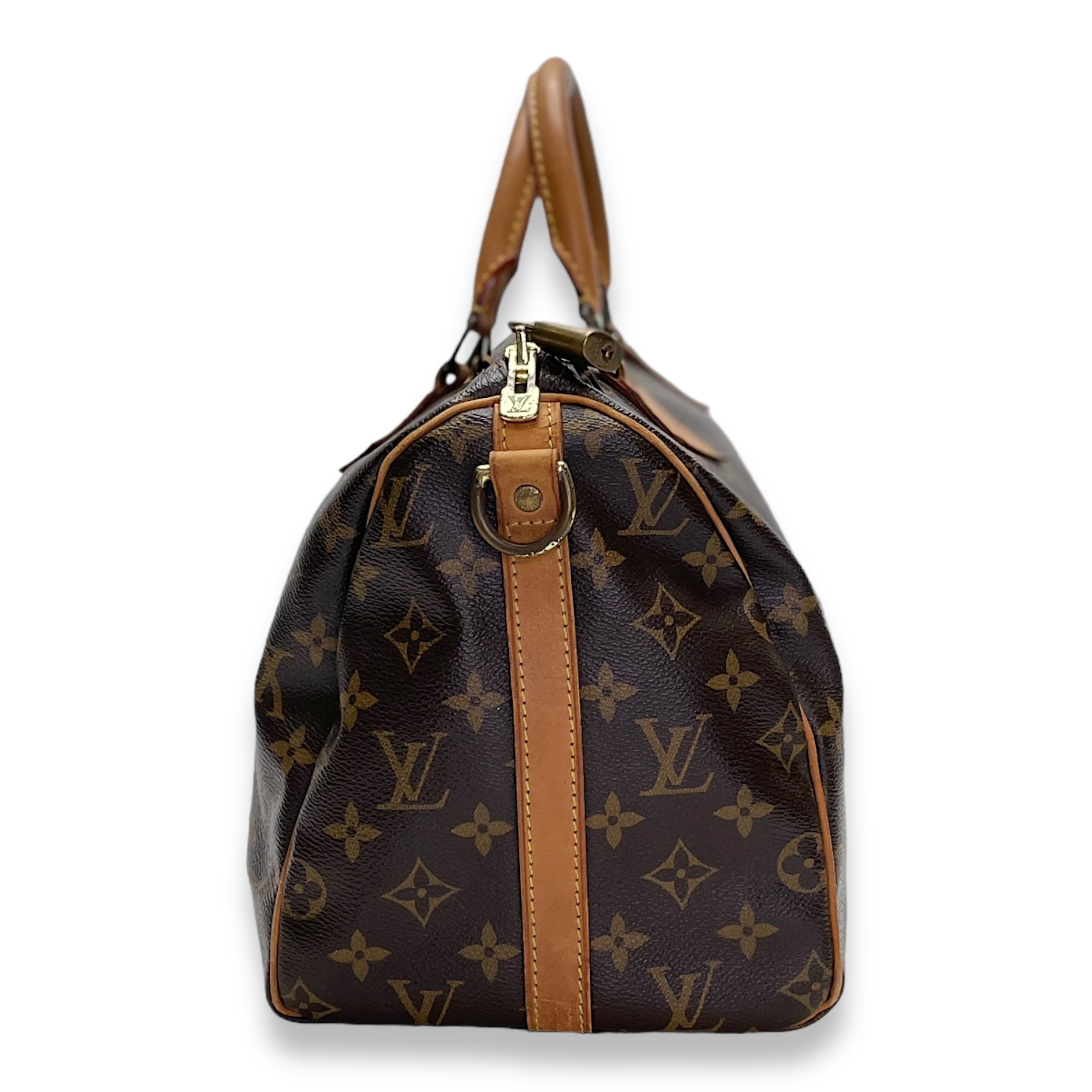 Speedy Bandouliere 30 Brown Top Handle Bag in Monogram Coated Canvas, Gold hardware - Image 5