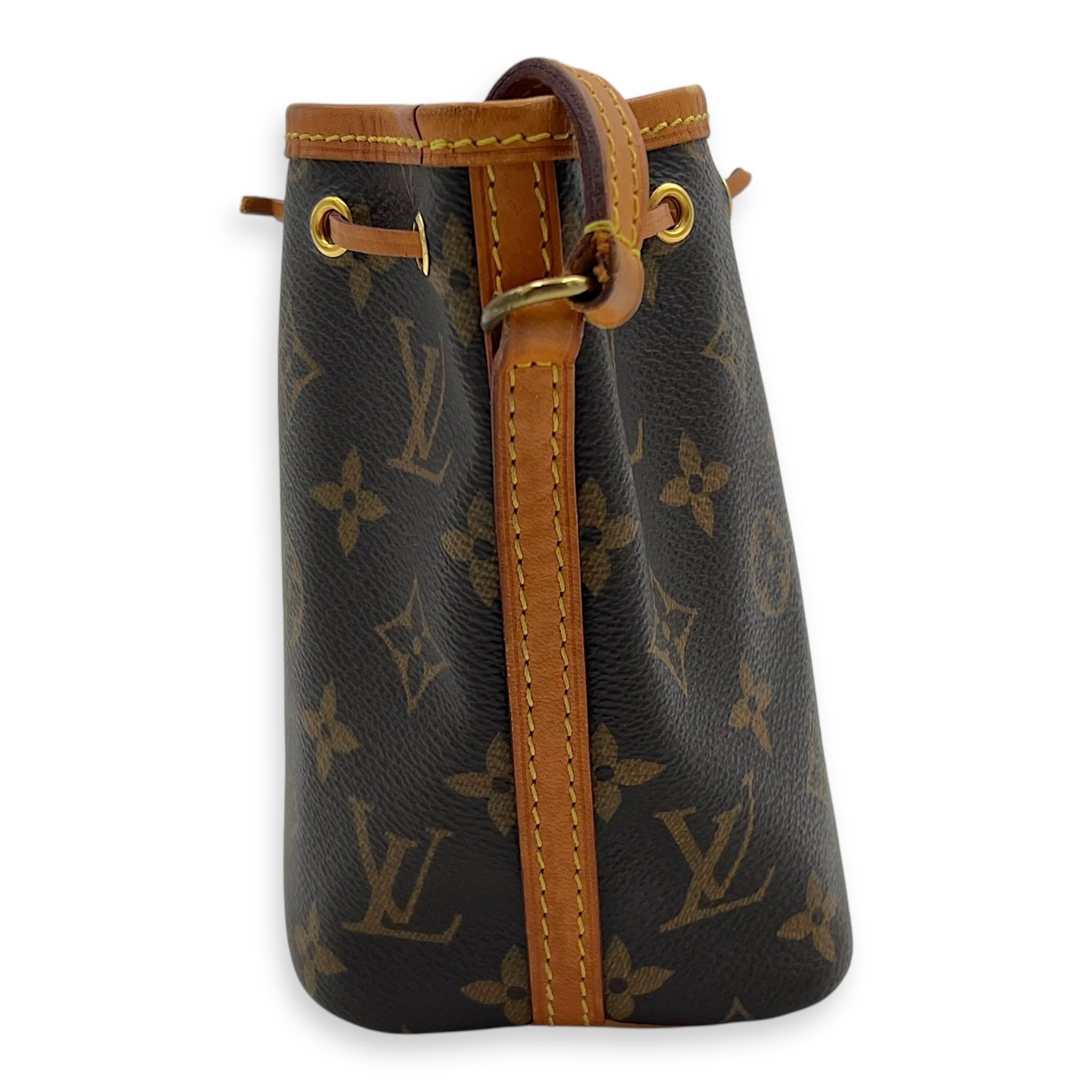 Noe Bucket Bag Brown in Monogram Coated Canvas, Gold hardware - Image 5