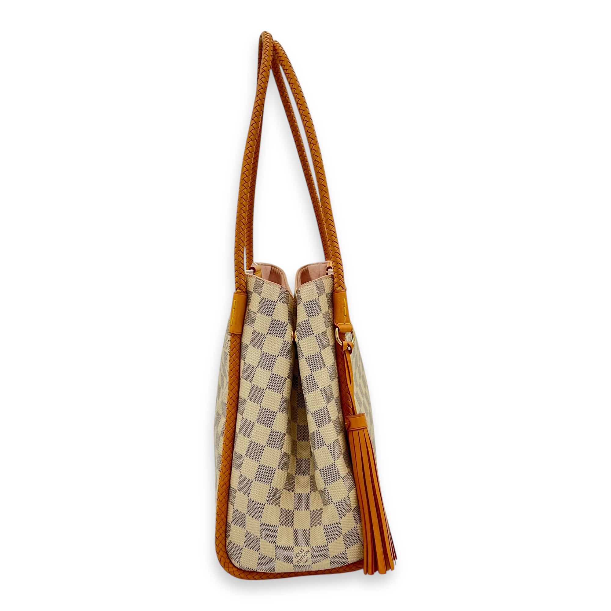 Propriano Tote Bag White in Coated Canvas, Gold hardware - Image 4