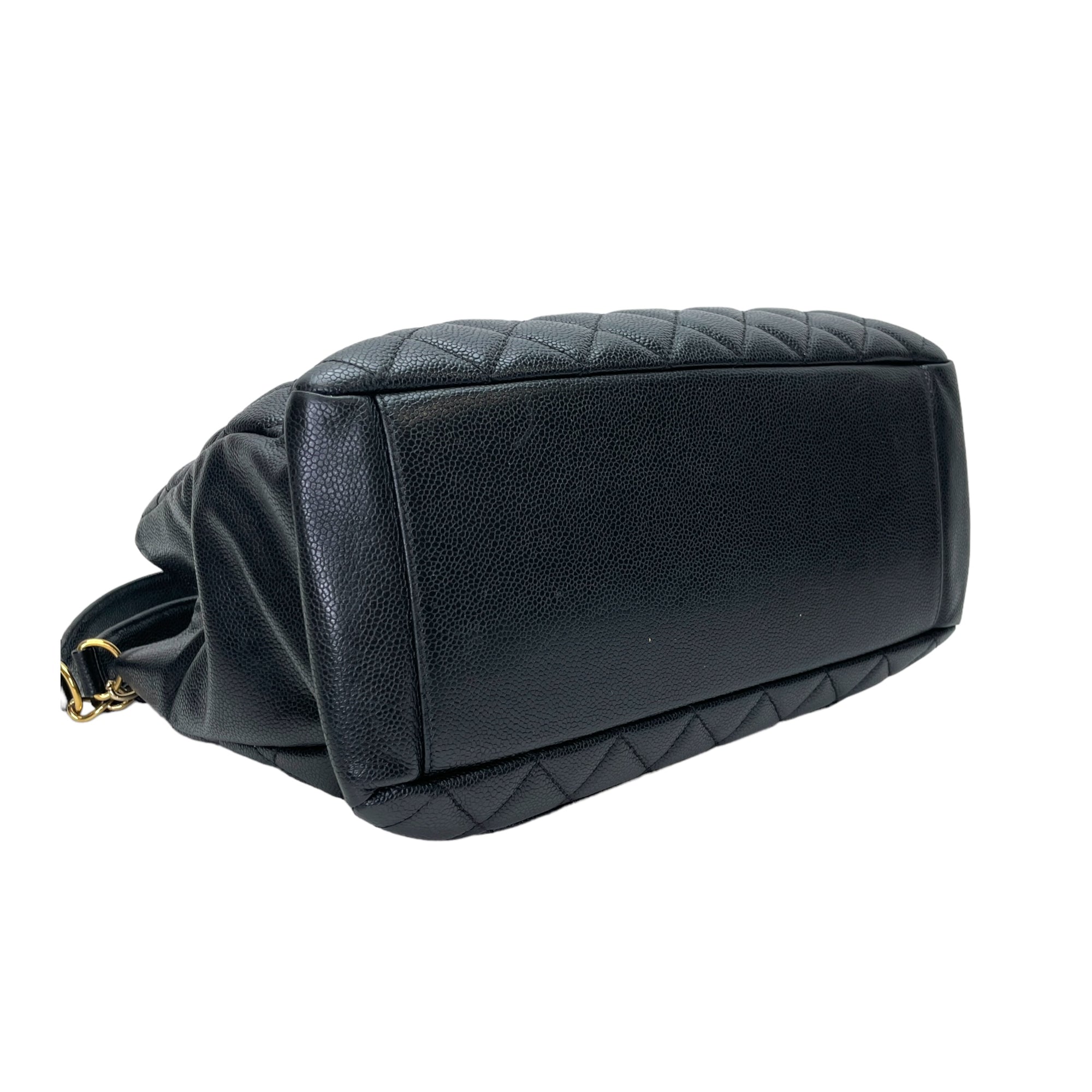 GST Grand Black Tote Bag in Caviar Leather, Gold hardware - Image 6