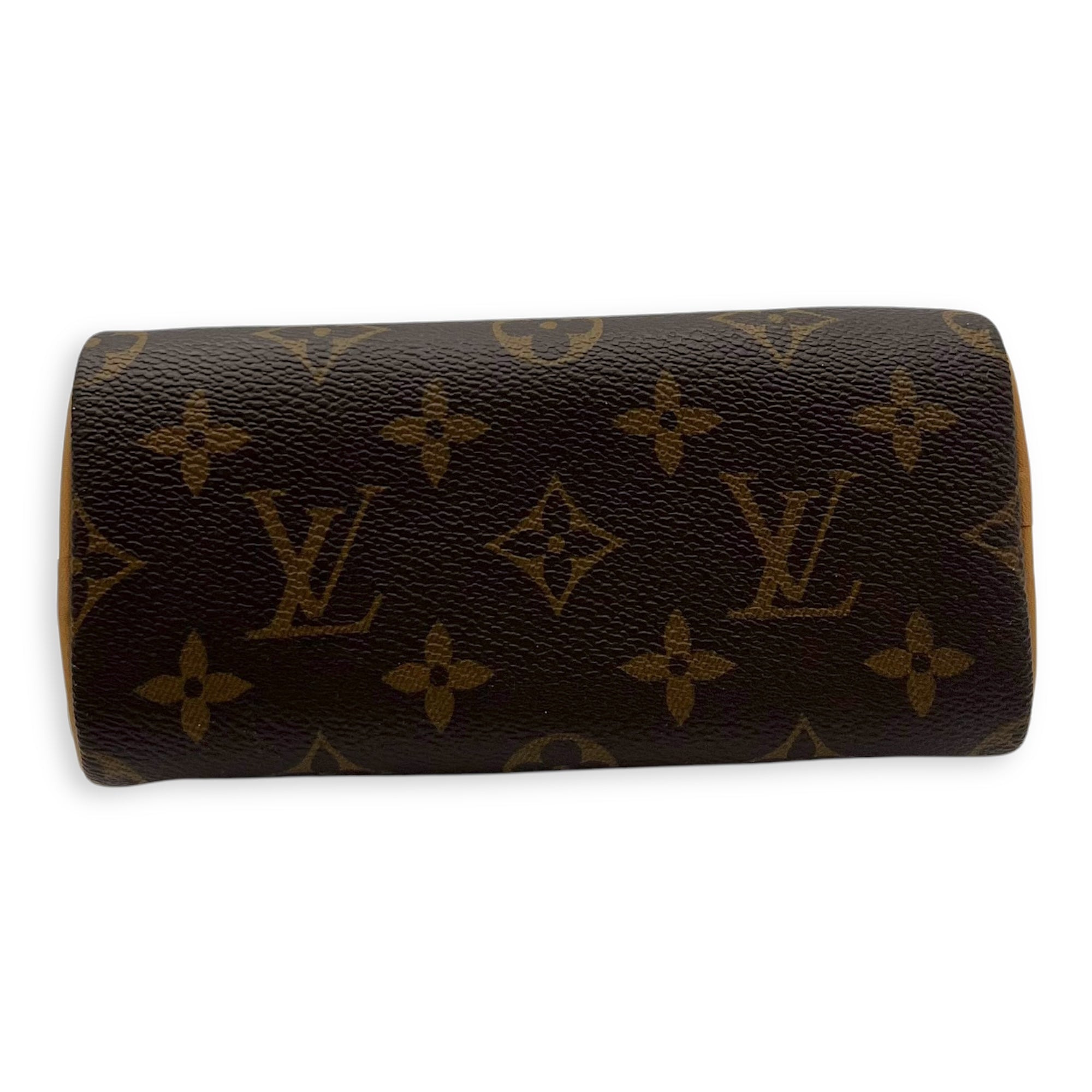 Speedy Top Handle Bag Nano Brown in Monogram Coated Canvas, Gold hardware - Image 6