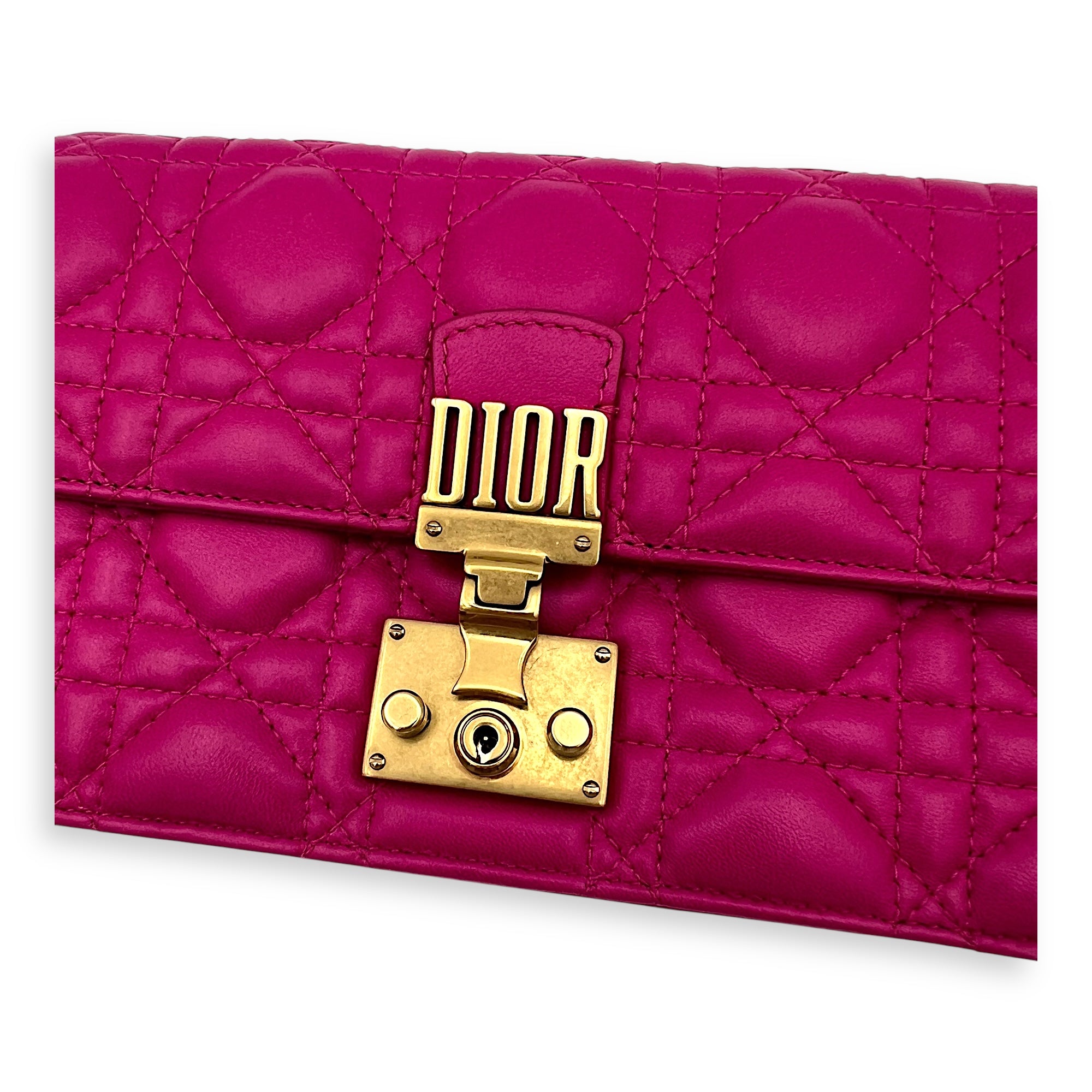 DiorAddict Shoulder Bag Pink in Lambskin, Gold hardware - Image 12