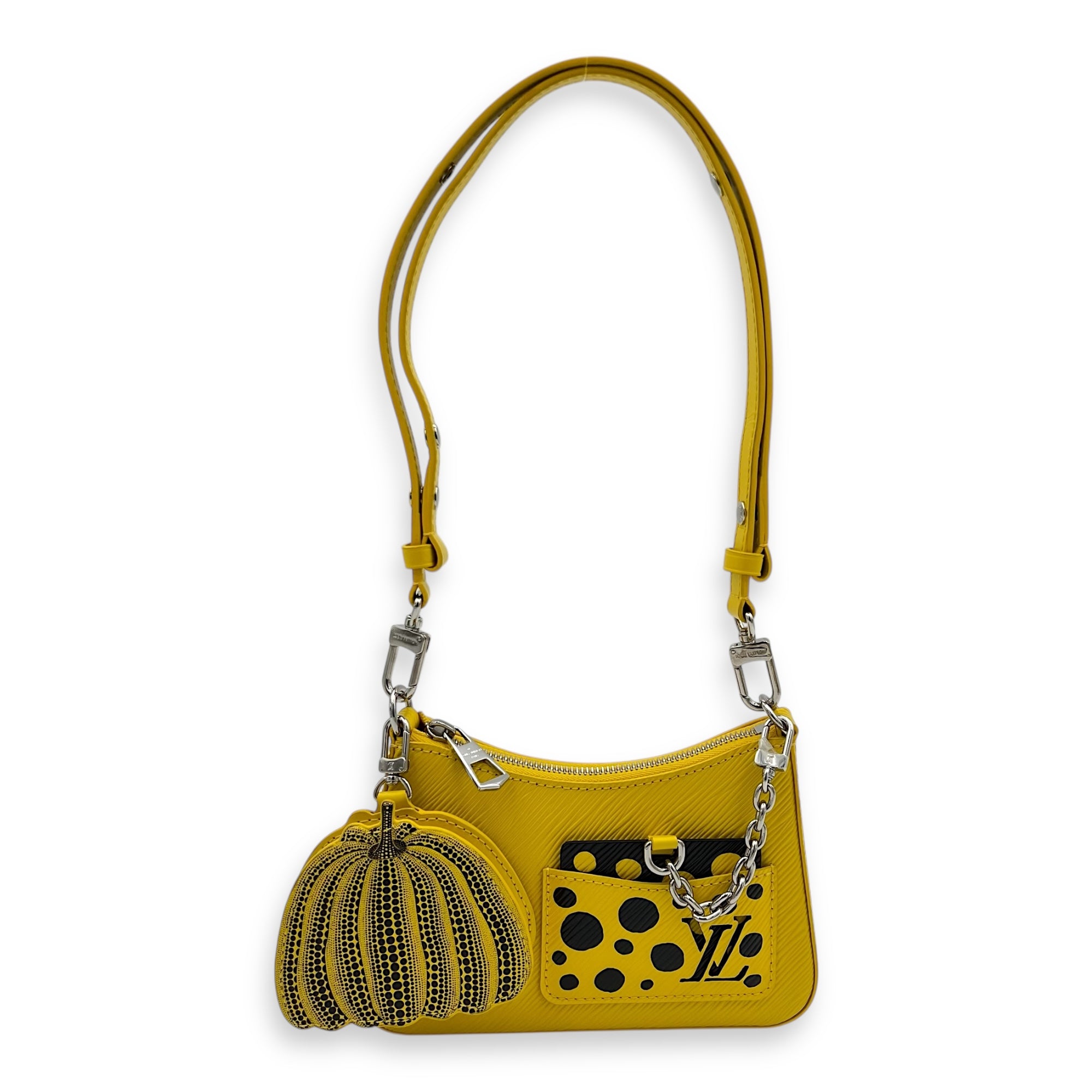 Marellini x Yayoi Kusama Shoulder Bag in Epi Leather, Silver hardware - Image 14