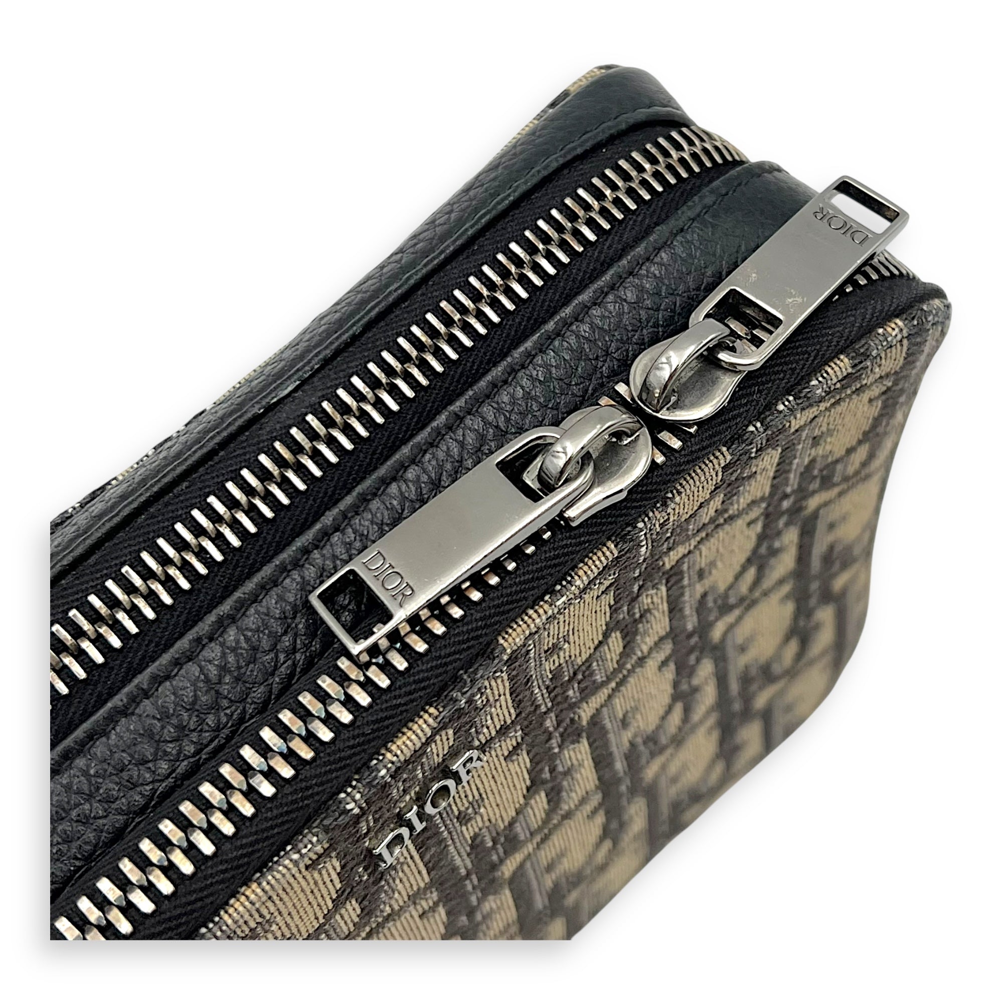 Zipped Pouch Oblique Blue Crossbody Bag in Jacquard, Silver hardware - Image 8