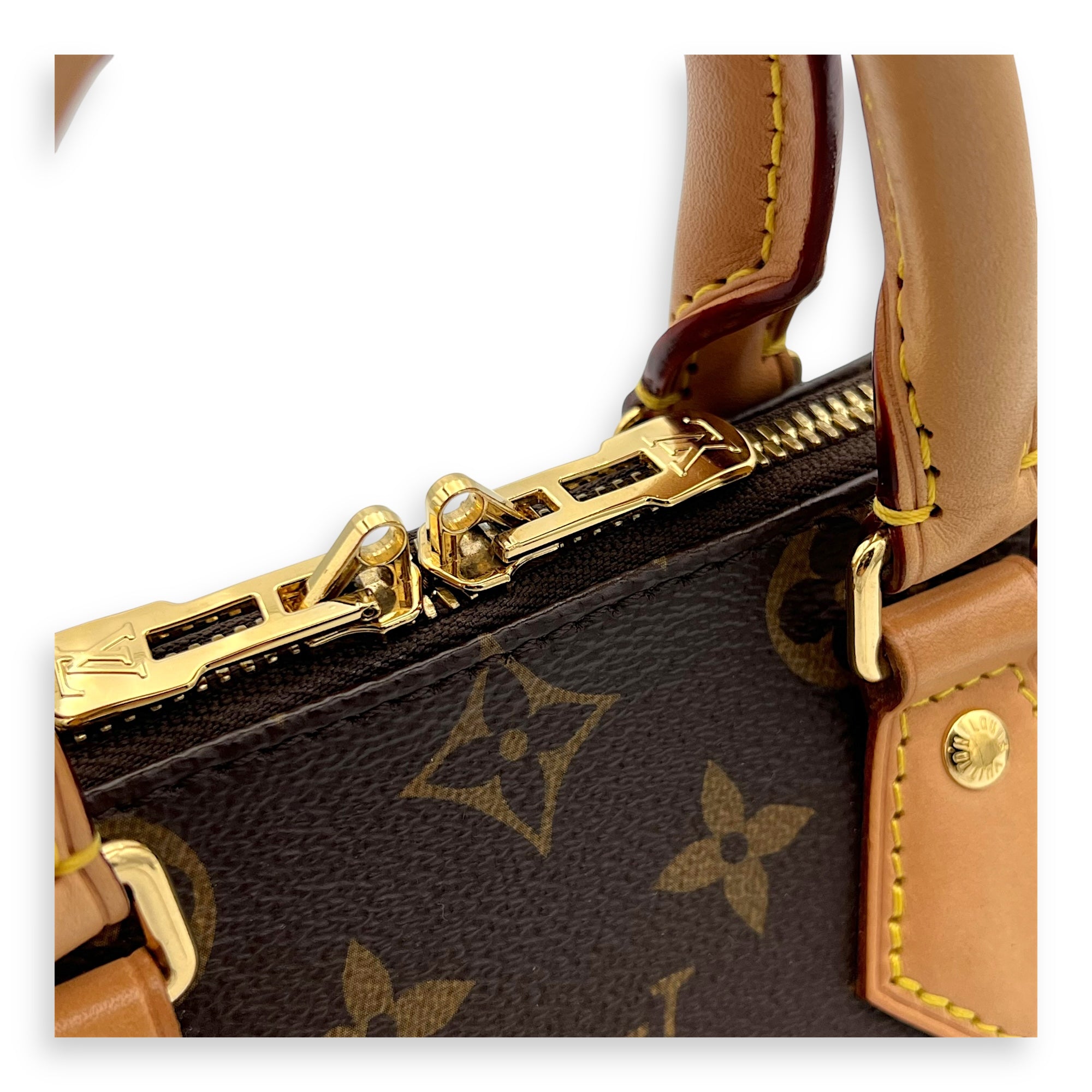 Speedy Bandouliere 20 Brown Top Handle Bag in Monogram Coated Canvas, Gold hardware - Image 8