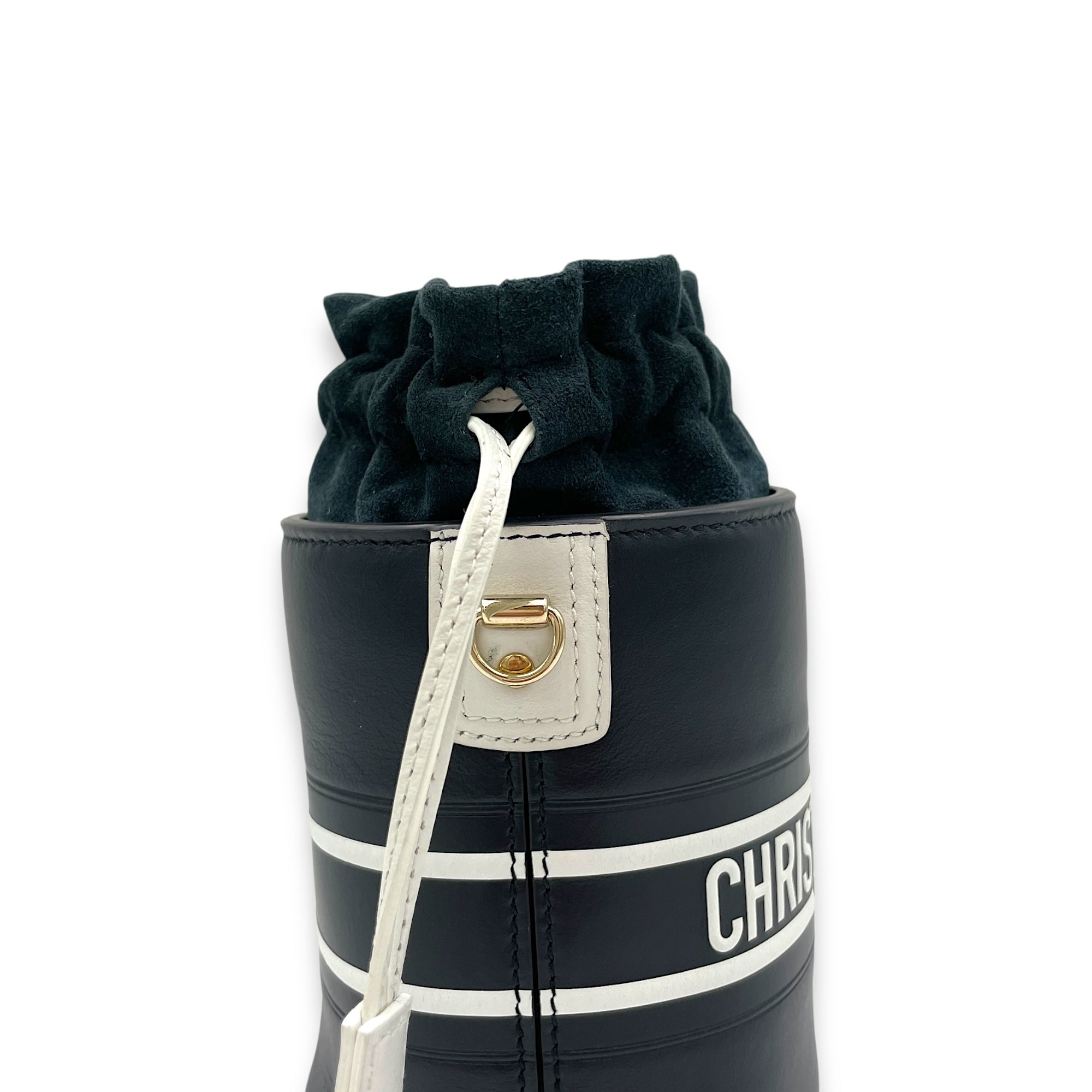 Vibe Micro Brown Bucket Bag in Calfskin, Gold hardware - Image 9