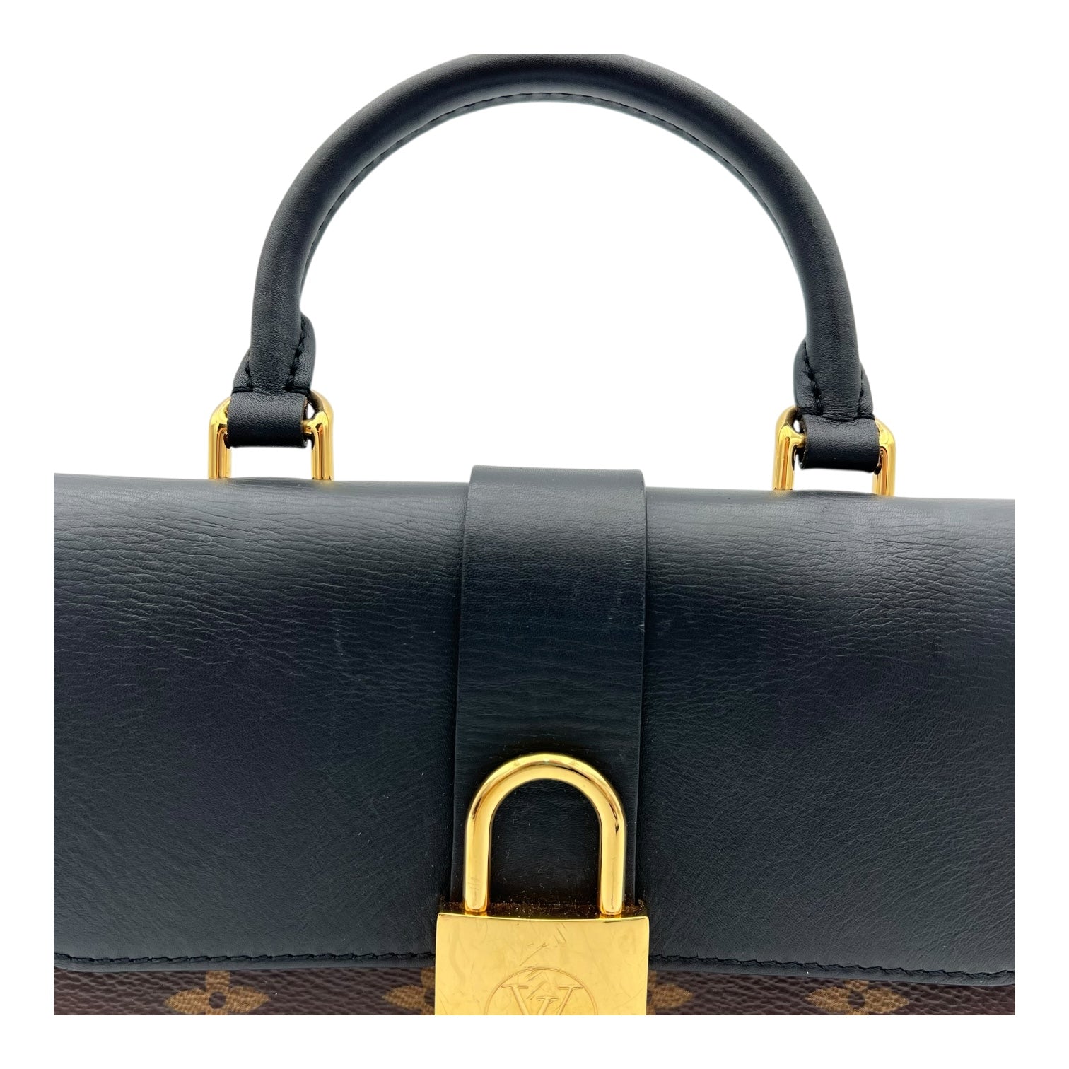 Locky BB Black Top Handle Bag in Monogram Coated Canvas, Gold hardware - Image 9