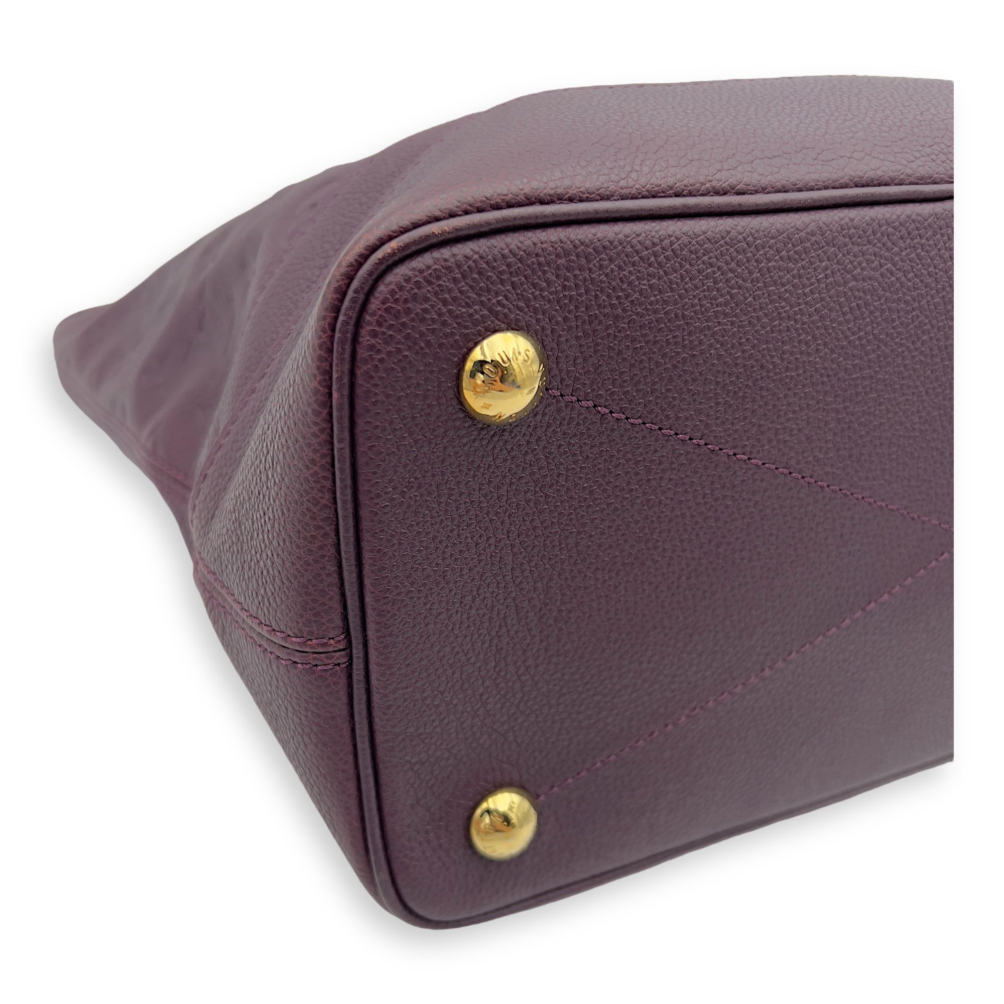 Citadine Tote Bag PM Purple in Empreinte Leather, Gold hardware - Image 12
