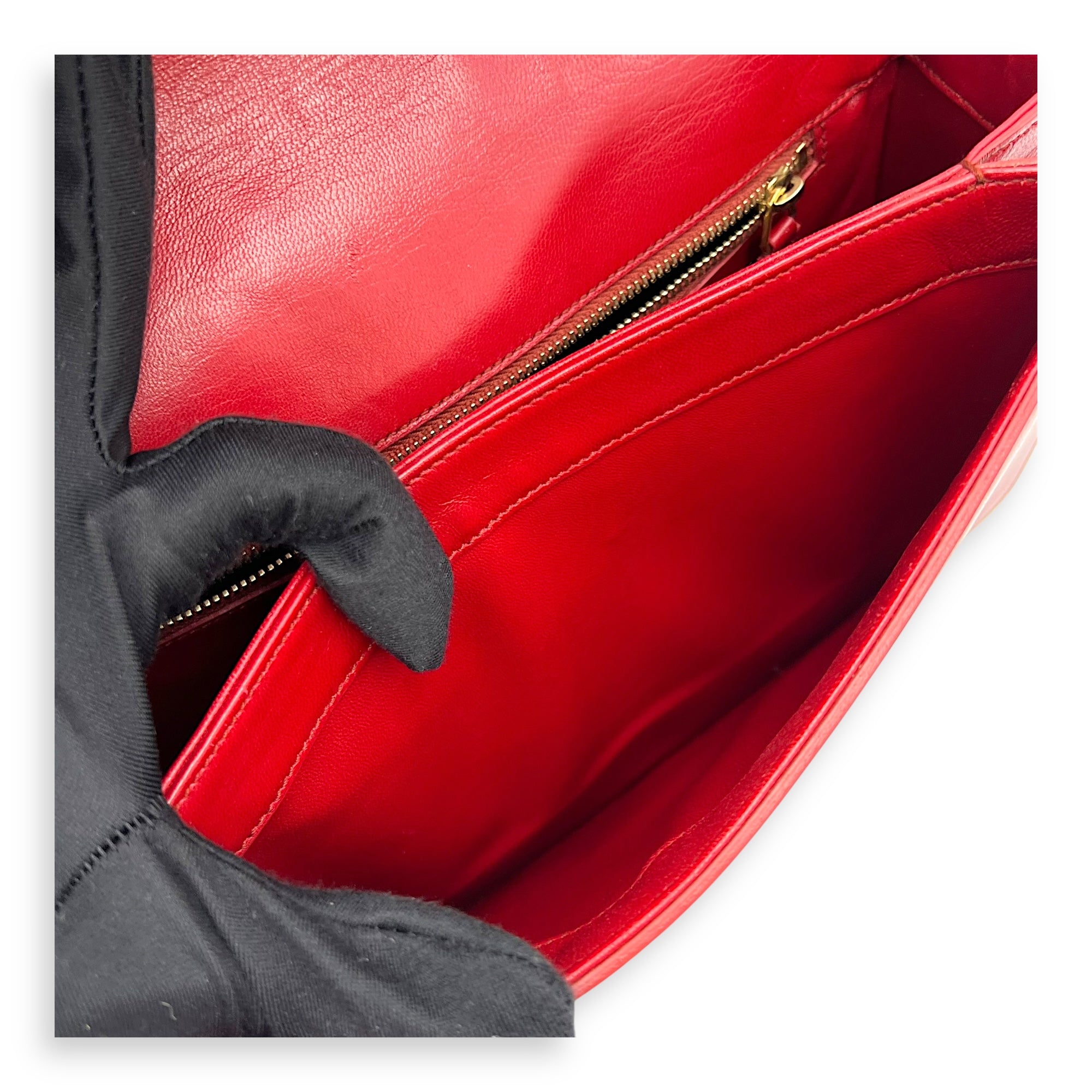 Monogram Universite Crossbody Bag Red in Python Leather, Gold hardware - Image 10