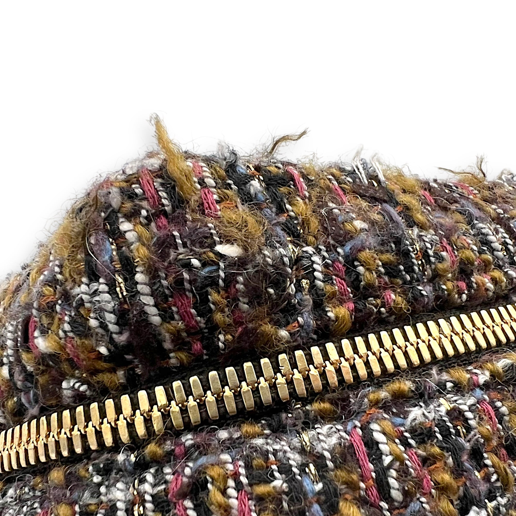 Vanity Case Wood Multi-colour Top Handle Bag in Tweed, Gold hardware - Image 11