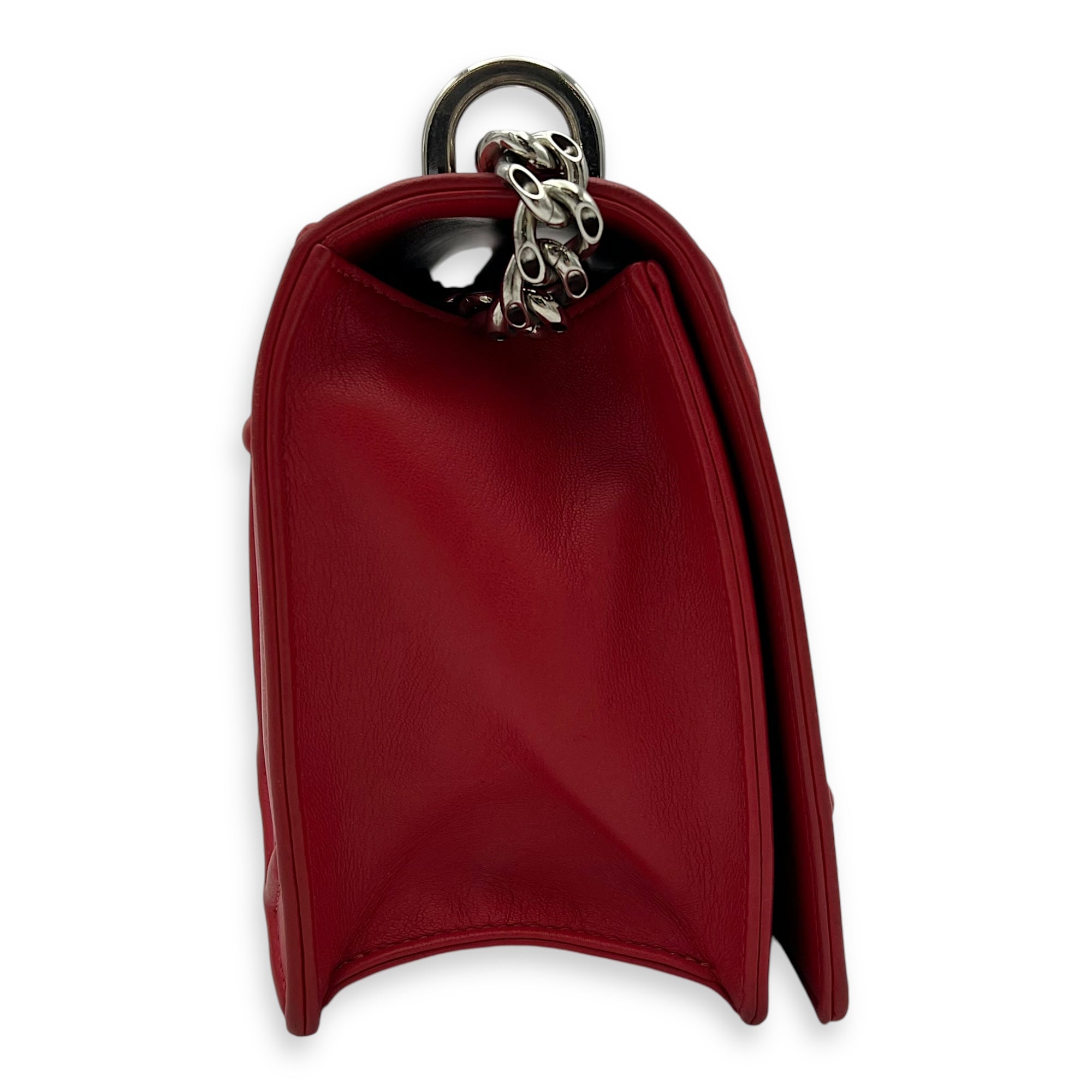Diorama Red Crossbody Bag in Lambskin, Silver hardware - Image 5