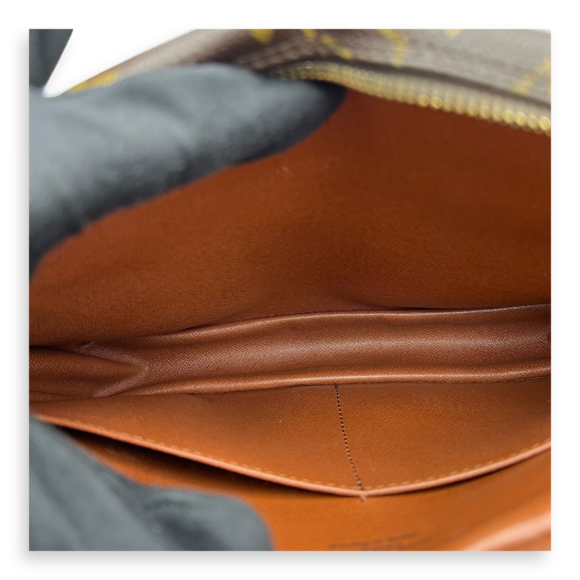 Compiegne Brown Pouch in Monogram Coated Canvas, Gold hardware - Image 7