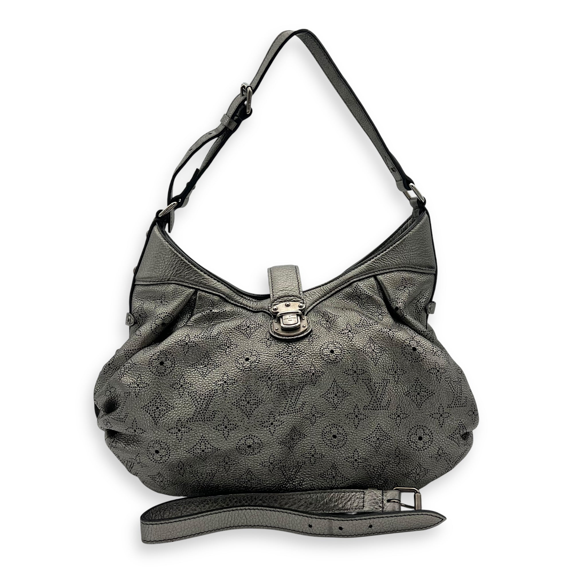 Mahina Shoulder Bag Silver in Calfskin, Silver hardware - Image 13