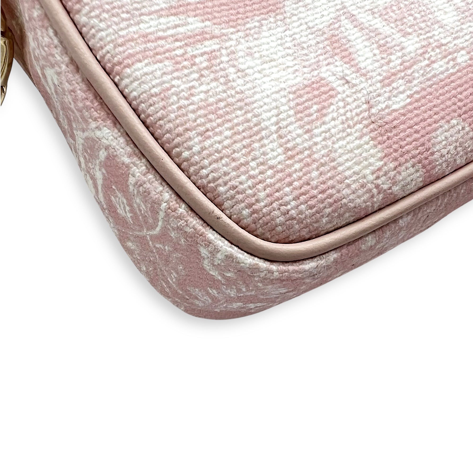 Multi-pouch Crossbody Bag Pink in Canvas, Light Gold hardware - Image 15