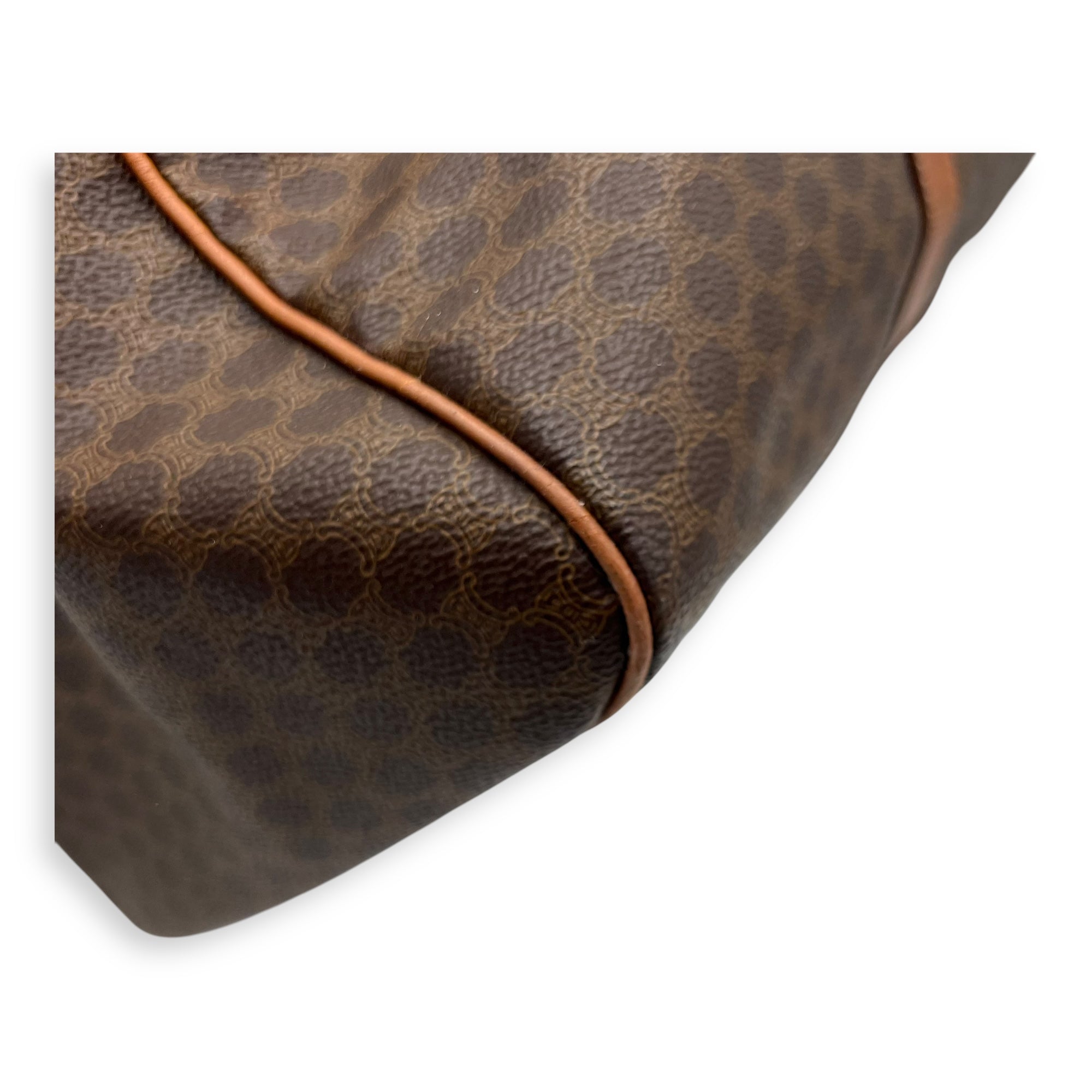 Vintage Macadam Brown Duffle Bag in Coated Canvas, Gold hardware - Image 18