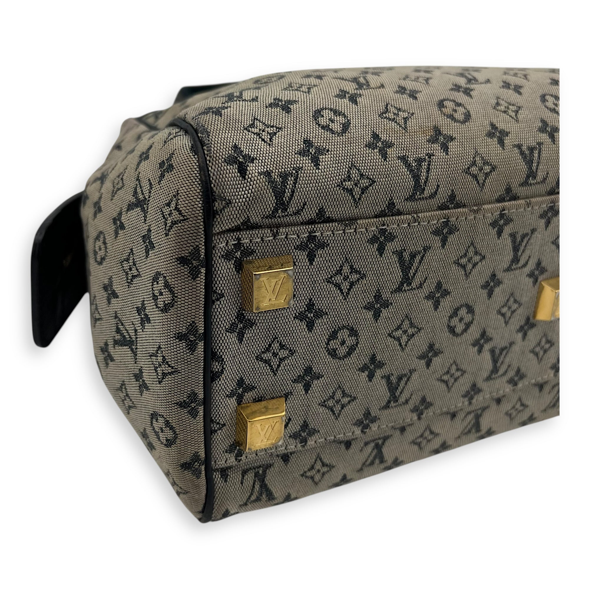 Josephine Shoulder Bag Grey in Jacquard, Gold hardware - Image 9