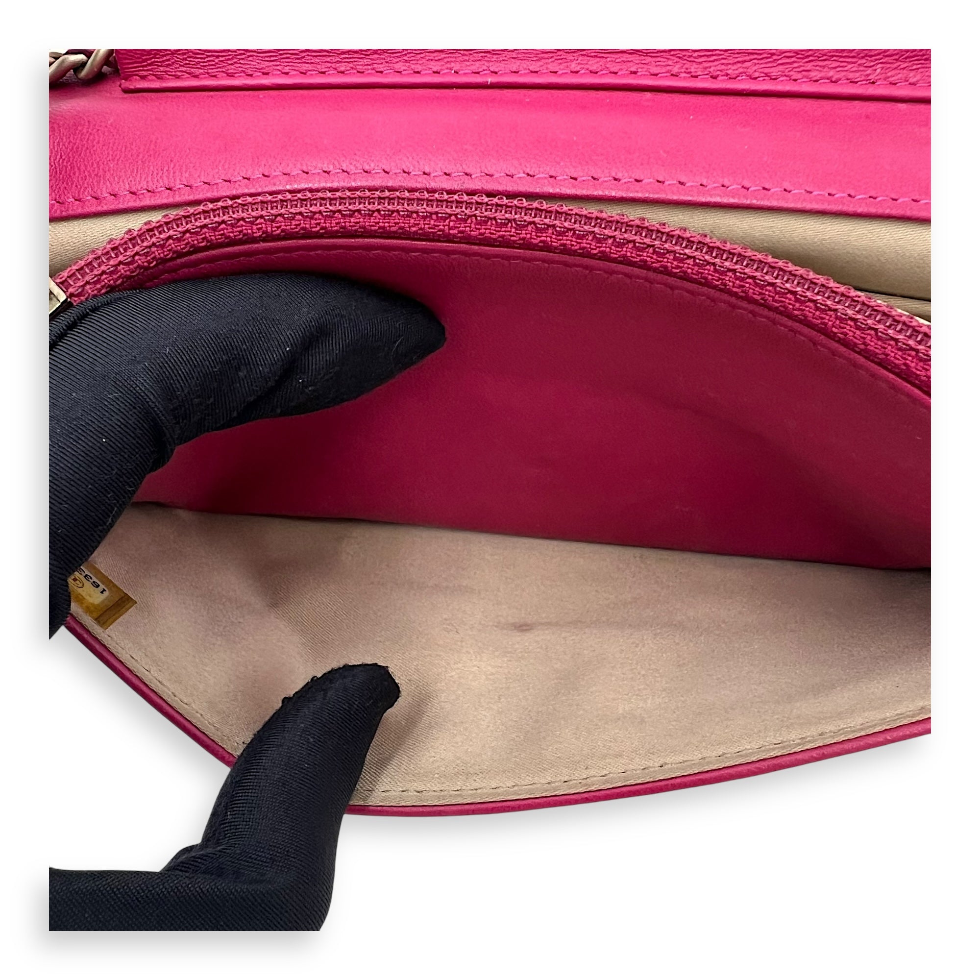 Camelia Pink Wallet On Chain in Lambskin, Gold hardware - Image 7