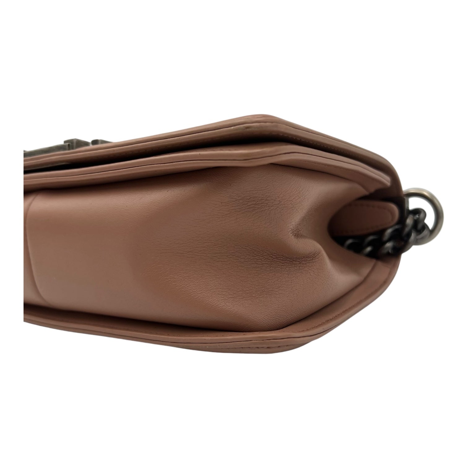 Boy Medium Pink Shoulder Bag in Calfskin, Ruthenium hardware - Image 10
