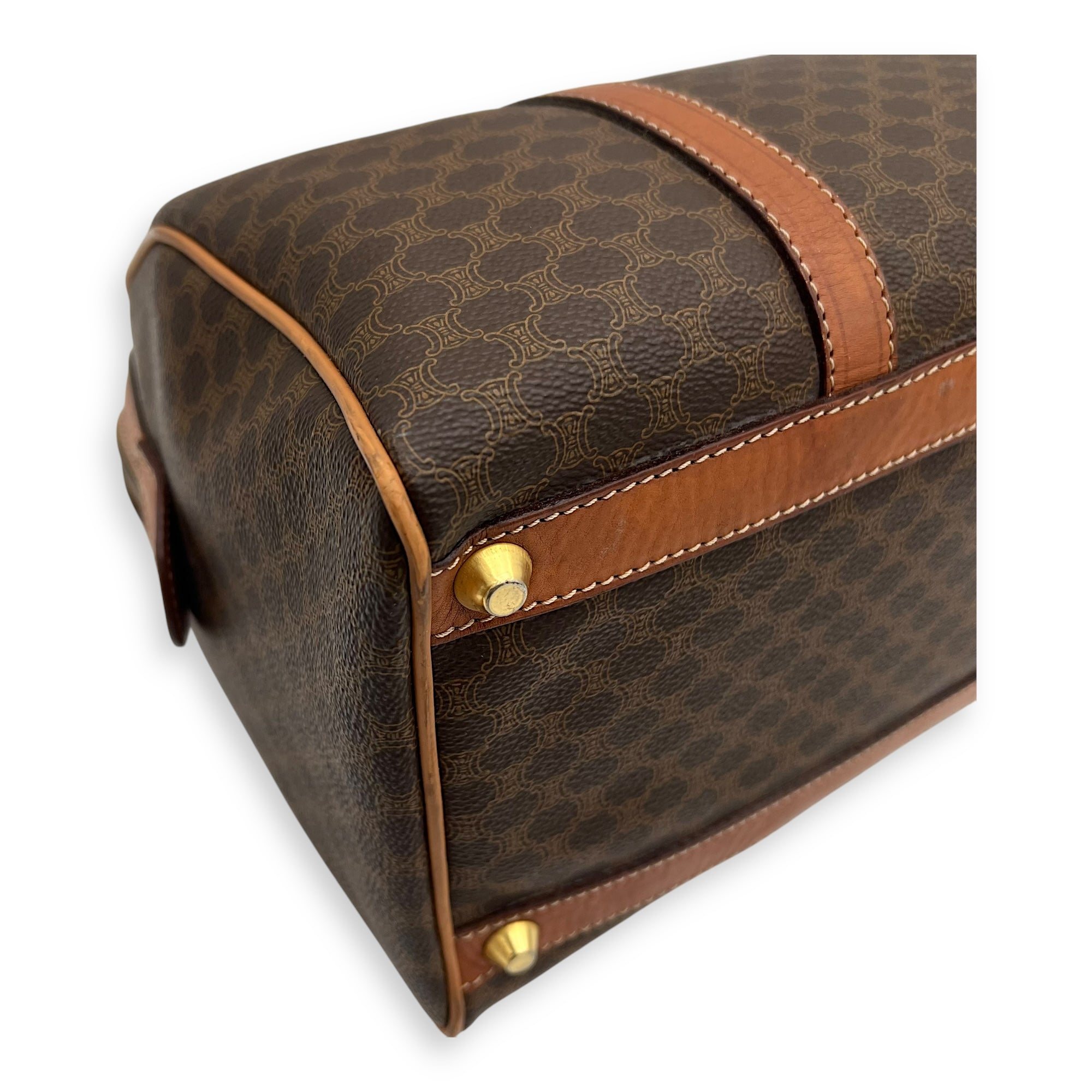 Macadam Top Handle Bag Brown in Coated Canvas, Gold hardware - Image 16