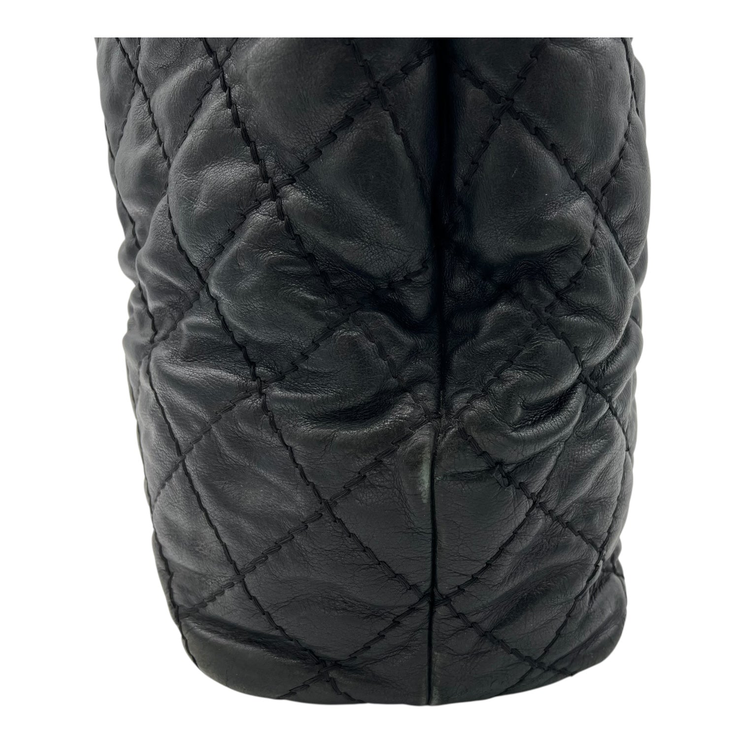 Wild stitch Tote Bag Blue in Linen, Silver hardware - Image 8