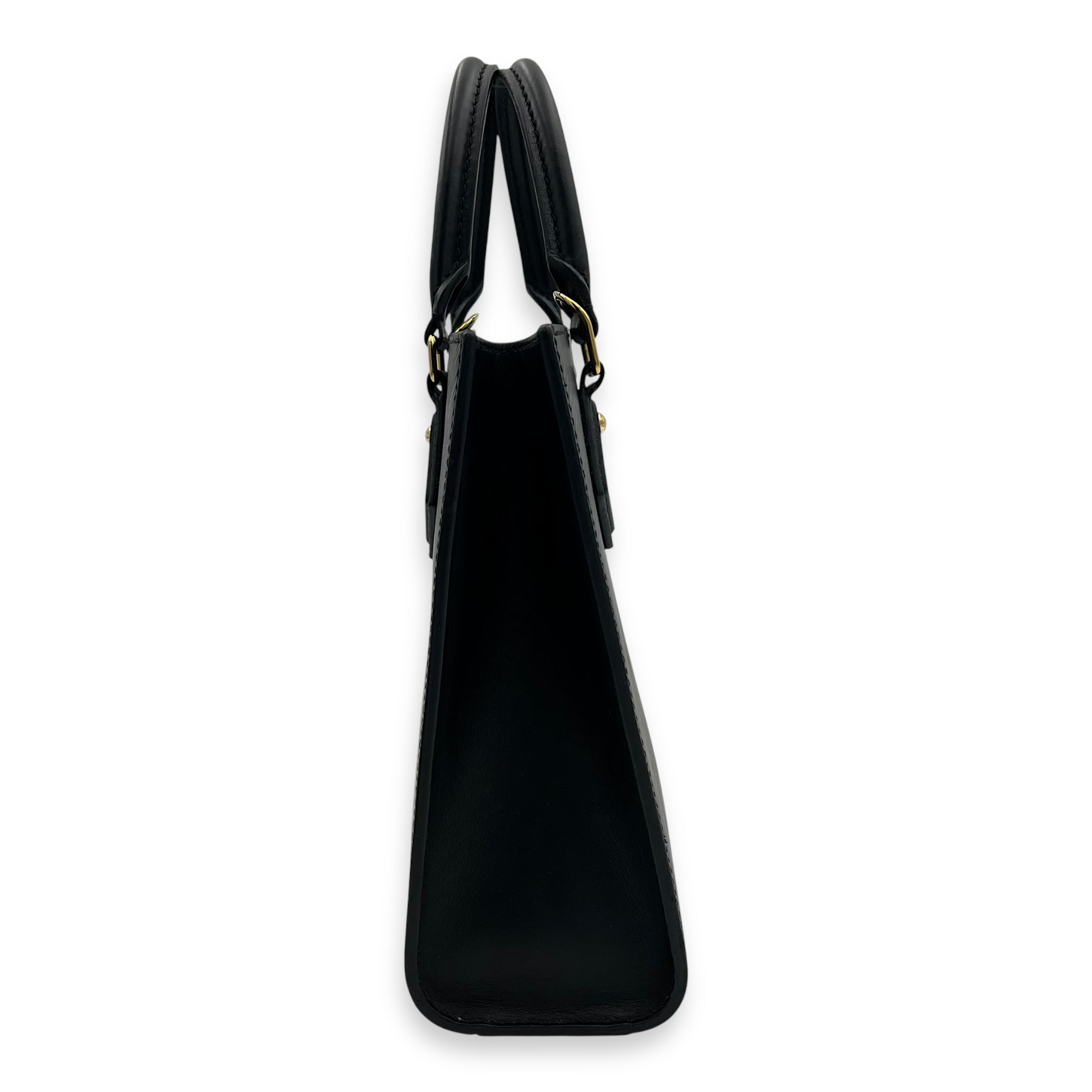 Sac Plat Top Handle Bag Black in Epi Leather, Gold hardware - Image 4