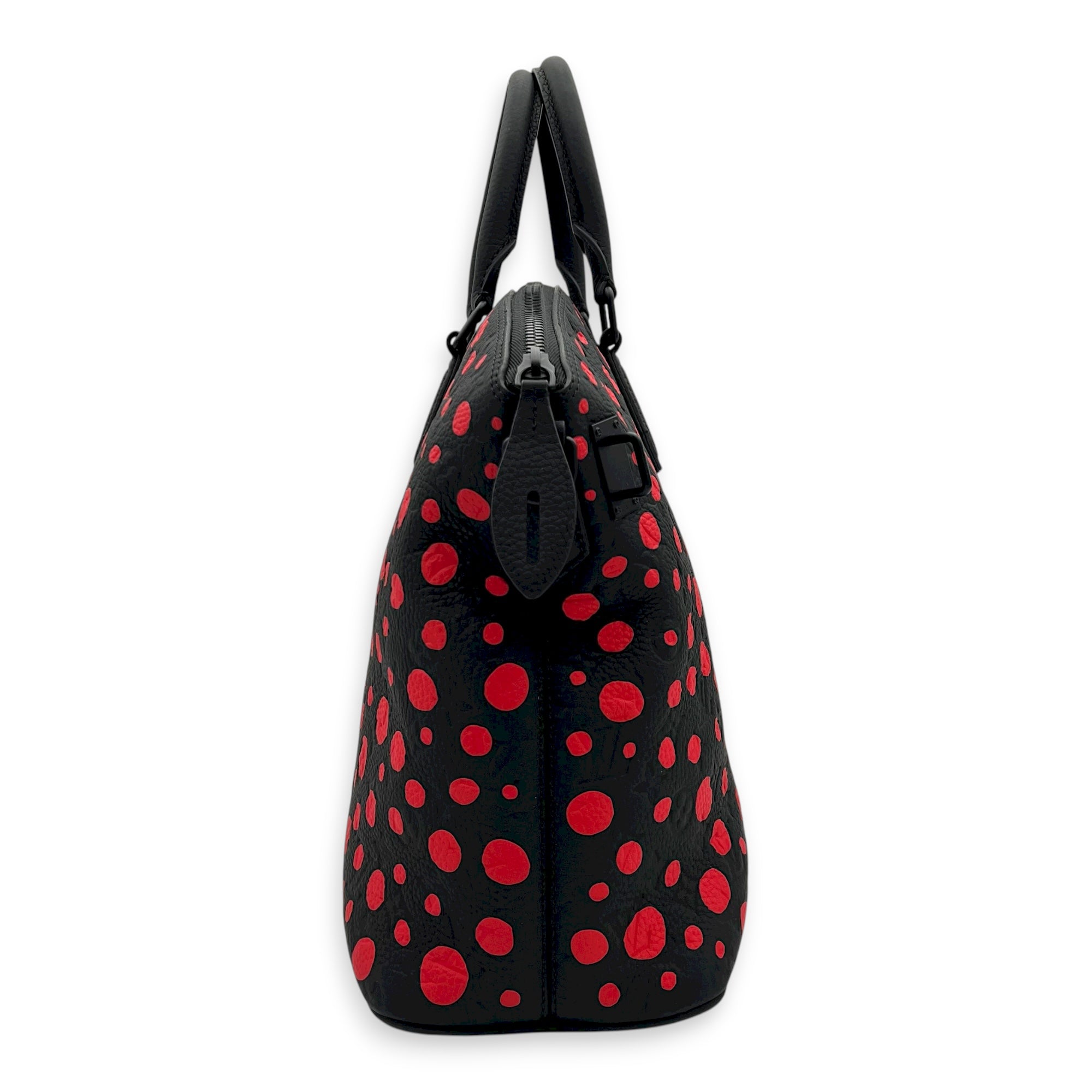 Lockit x Yayoi Kusama Top Handle Bag in Empreinte Leather, black hardware - Image 4