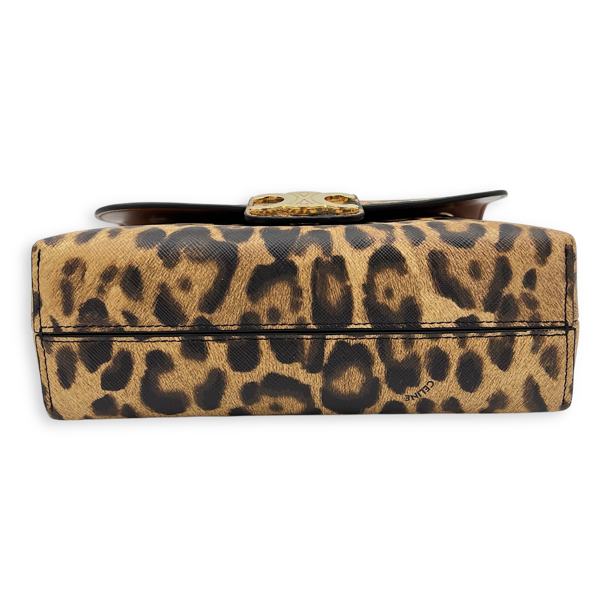 Triomphe Shoulder Bag Brown in Calfskin, Gold hardware - Image 6