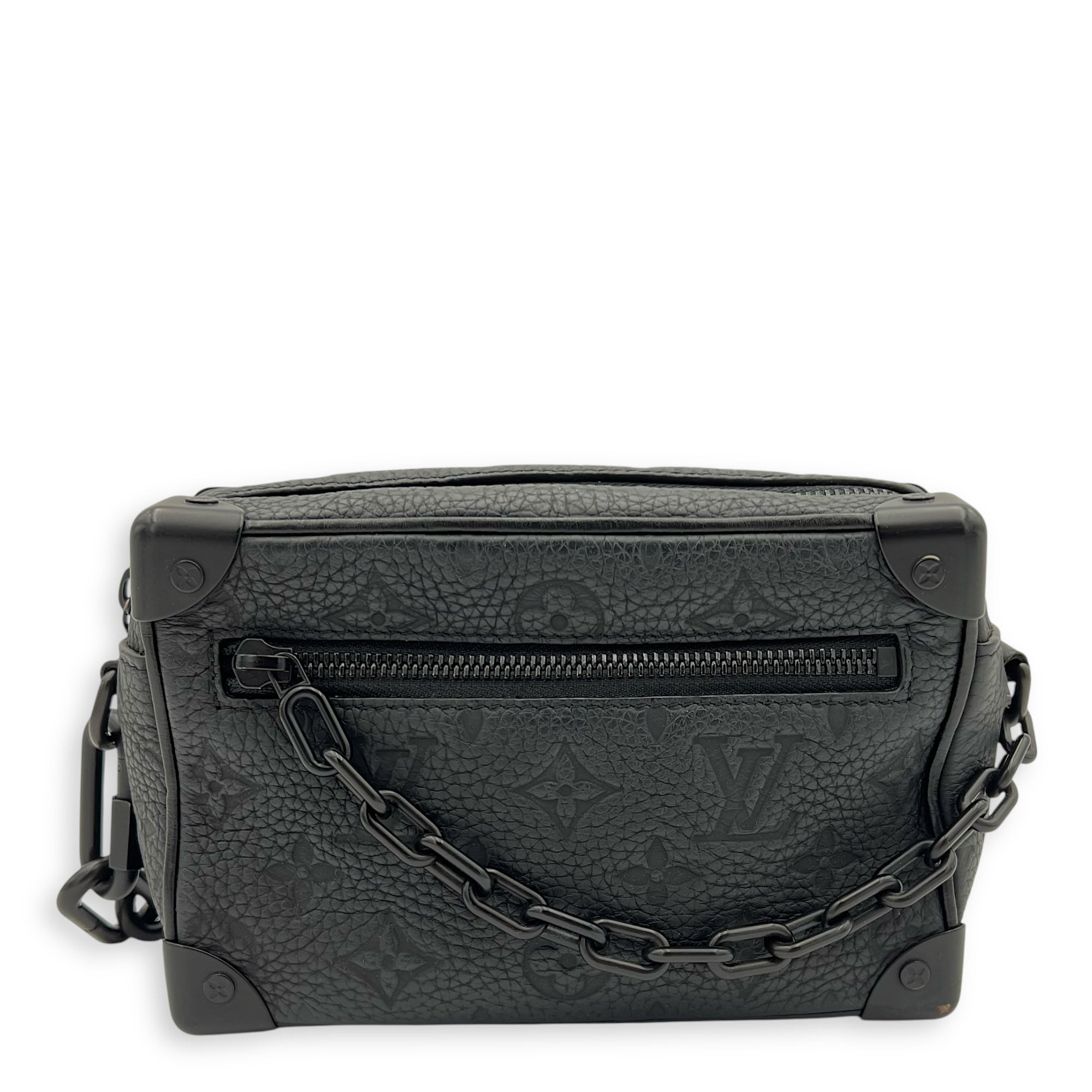 Soft Trunk Crossbody Bag Black in Monogram Empreinte Leather, Lacquered Metal hardware